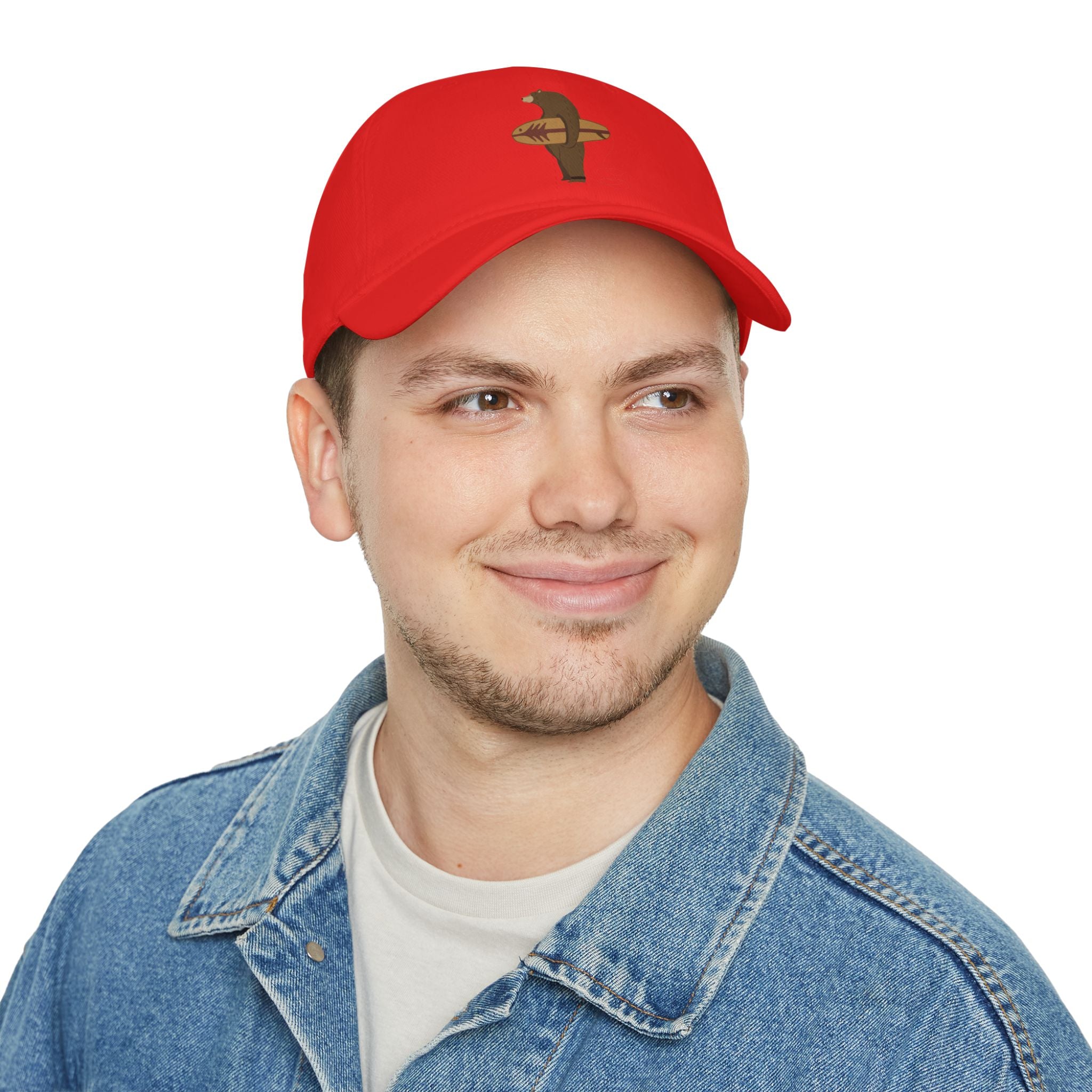 Surfing Grizzly Bear by Fabian Lavater - 100% Cotton Baseball Cap