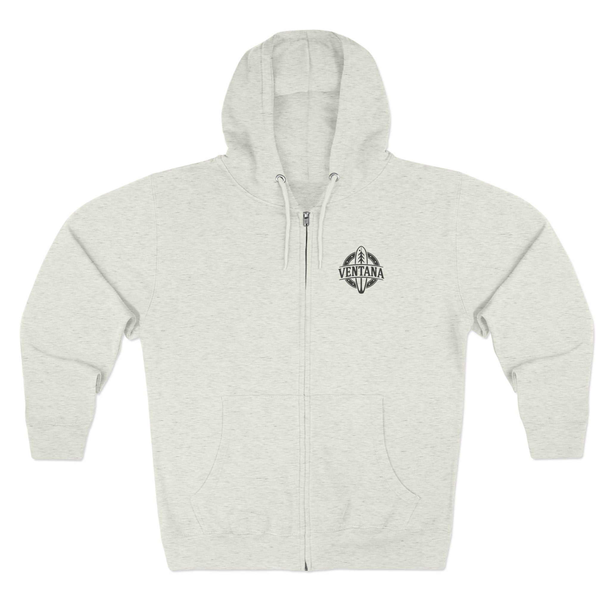 Ventana Monterey Bay by Thiago Bianchini Unisex - Zip Cotton Blend Fleece Hoodie
