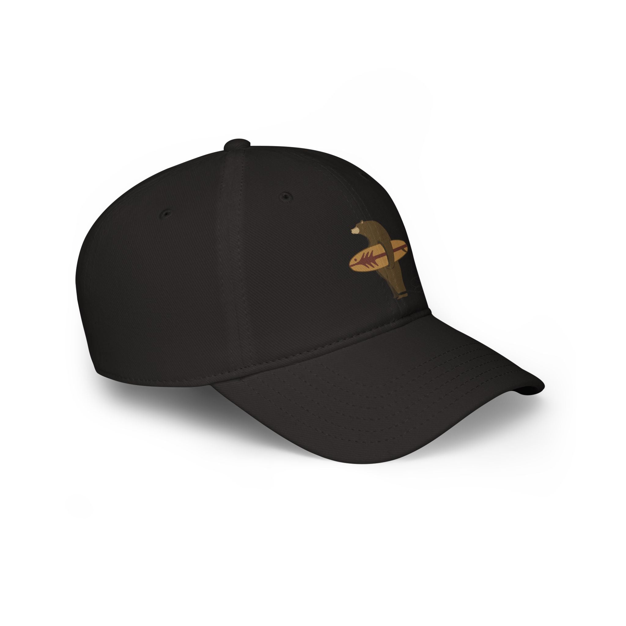 Surfing Grizzly Bear by Fabian Lavater - 100% Cotton Baseball Cap