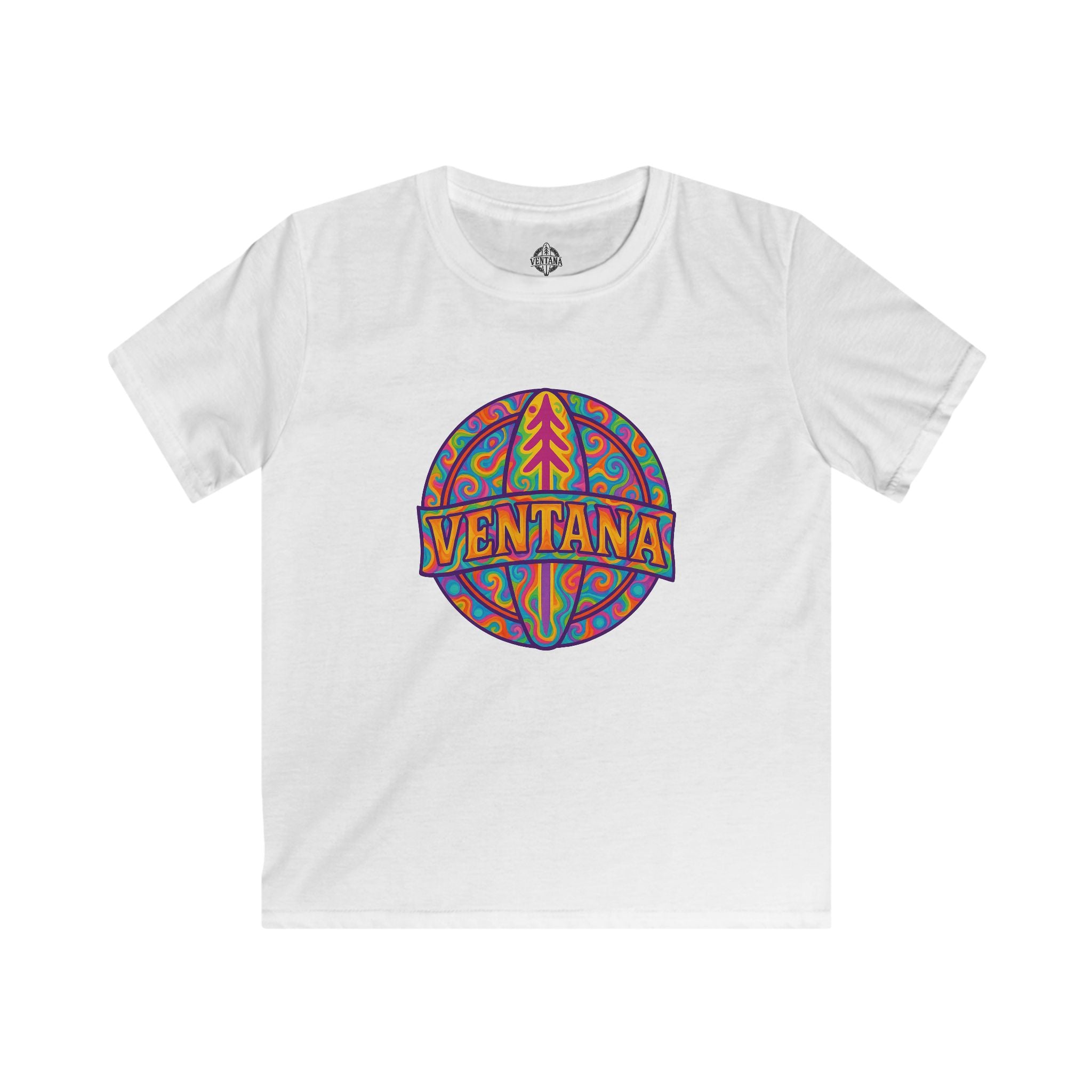 Ventana Psychedelic Treefish Logo Kids - Soft Style U.S. Cotton T-Shirt