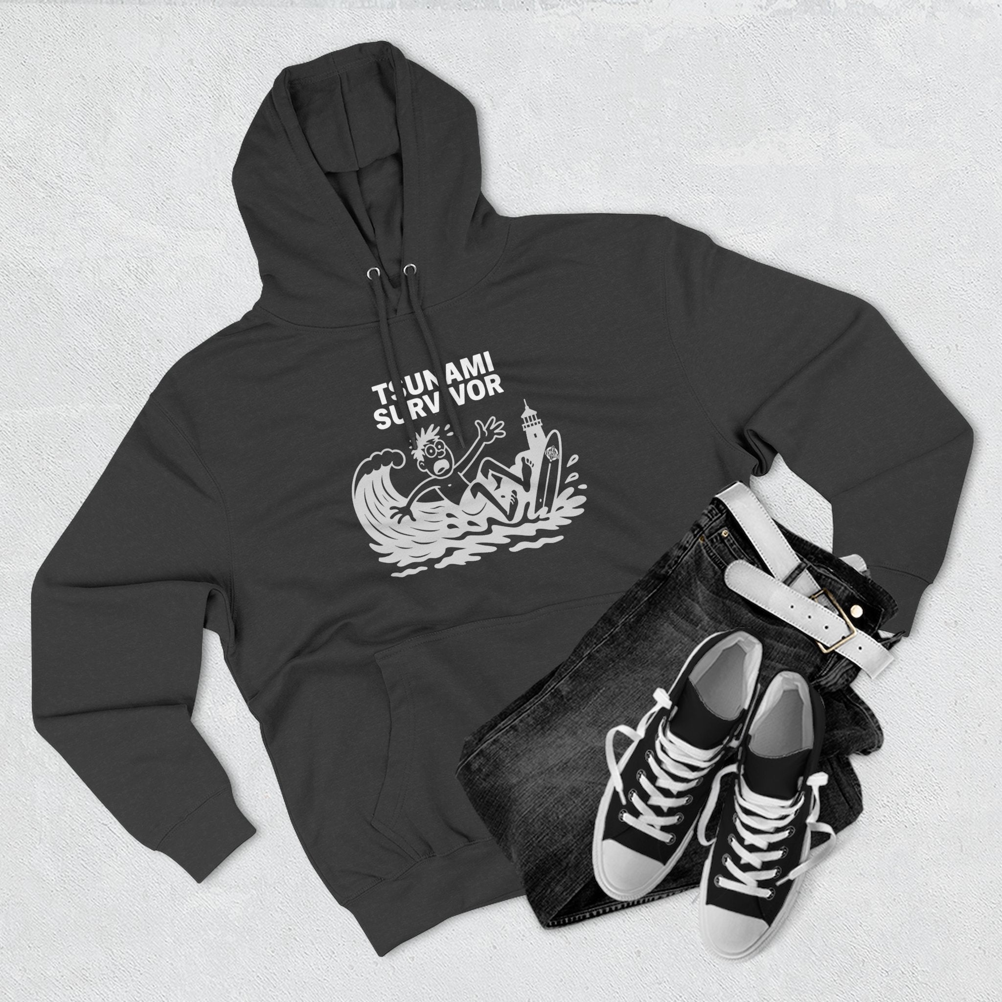 Tsunami Survivor Unisex - Pull-Over Cotton Blend Fleece Hoodie
