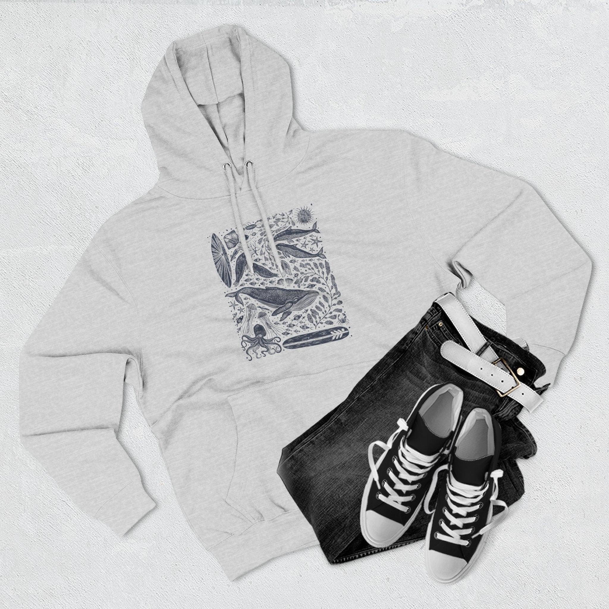 Ventana Marine Life by Lili Arnold Unisex - Pull-Over Cotton Blend Fleece Hoodie