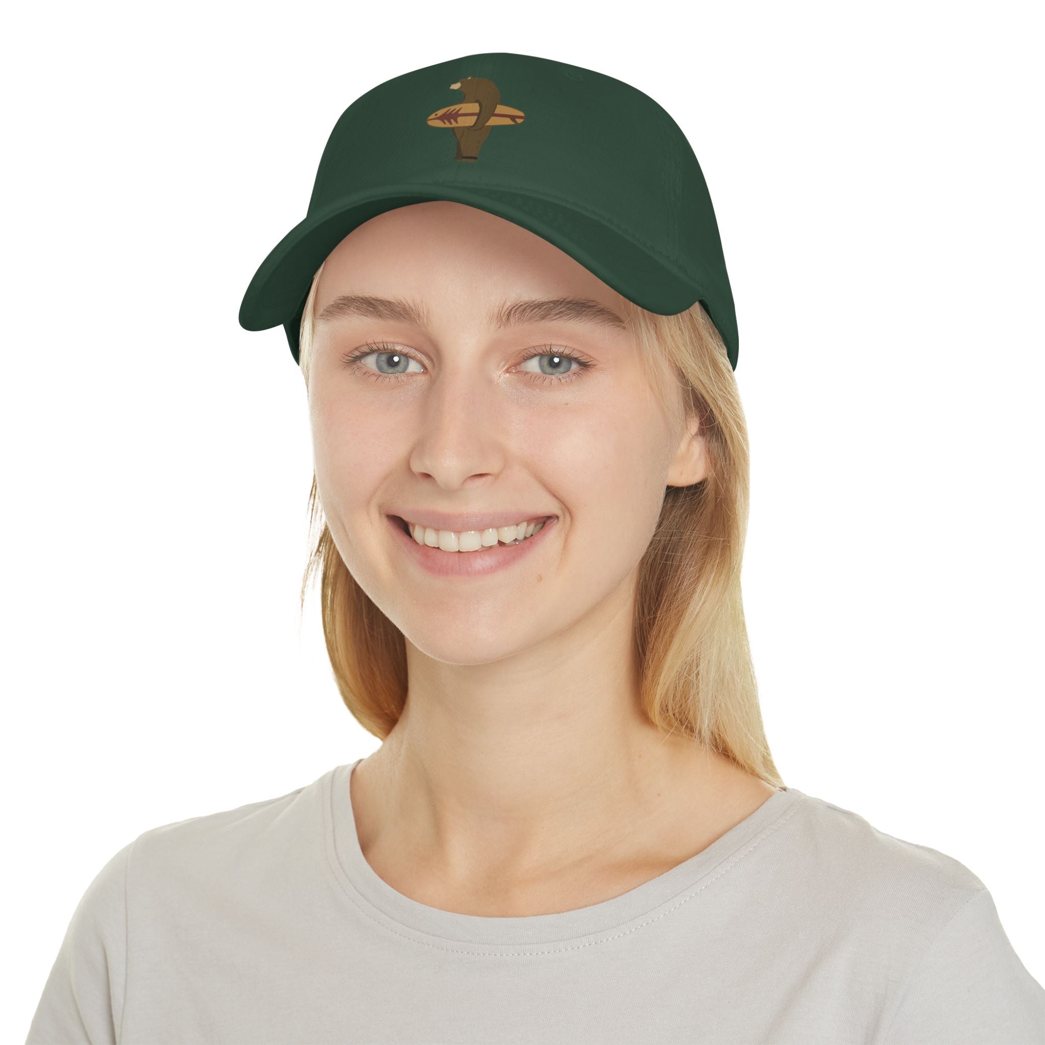 Surfing Grizzly Bear by Fabian Lavater - 100% Cotton Baseball Cap