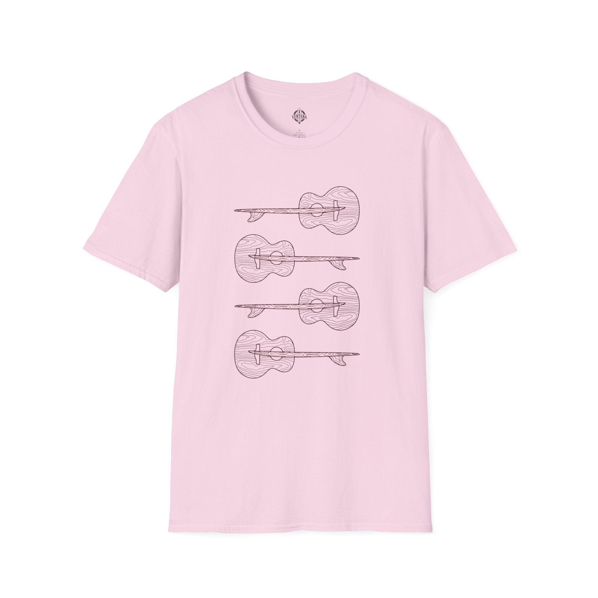 Ventana Santa Cruz Guitar Collab Unisex - Soft Style U.S. Cotton T-Shirt