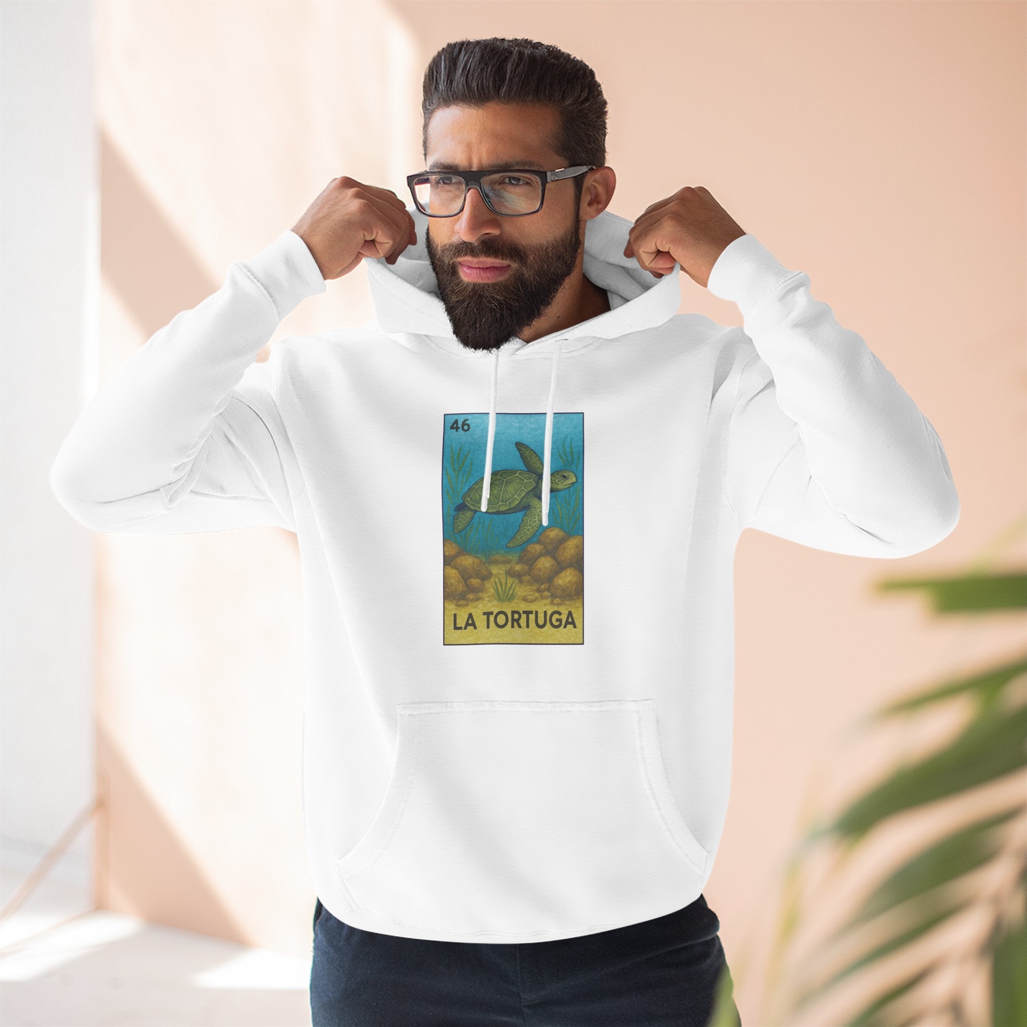 Turtle Lotería Unisex - Pull-Over Cotton Blend Fleece Hoodie (La Tortuga)