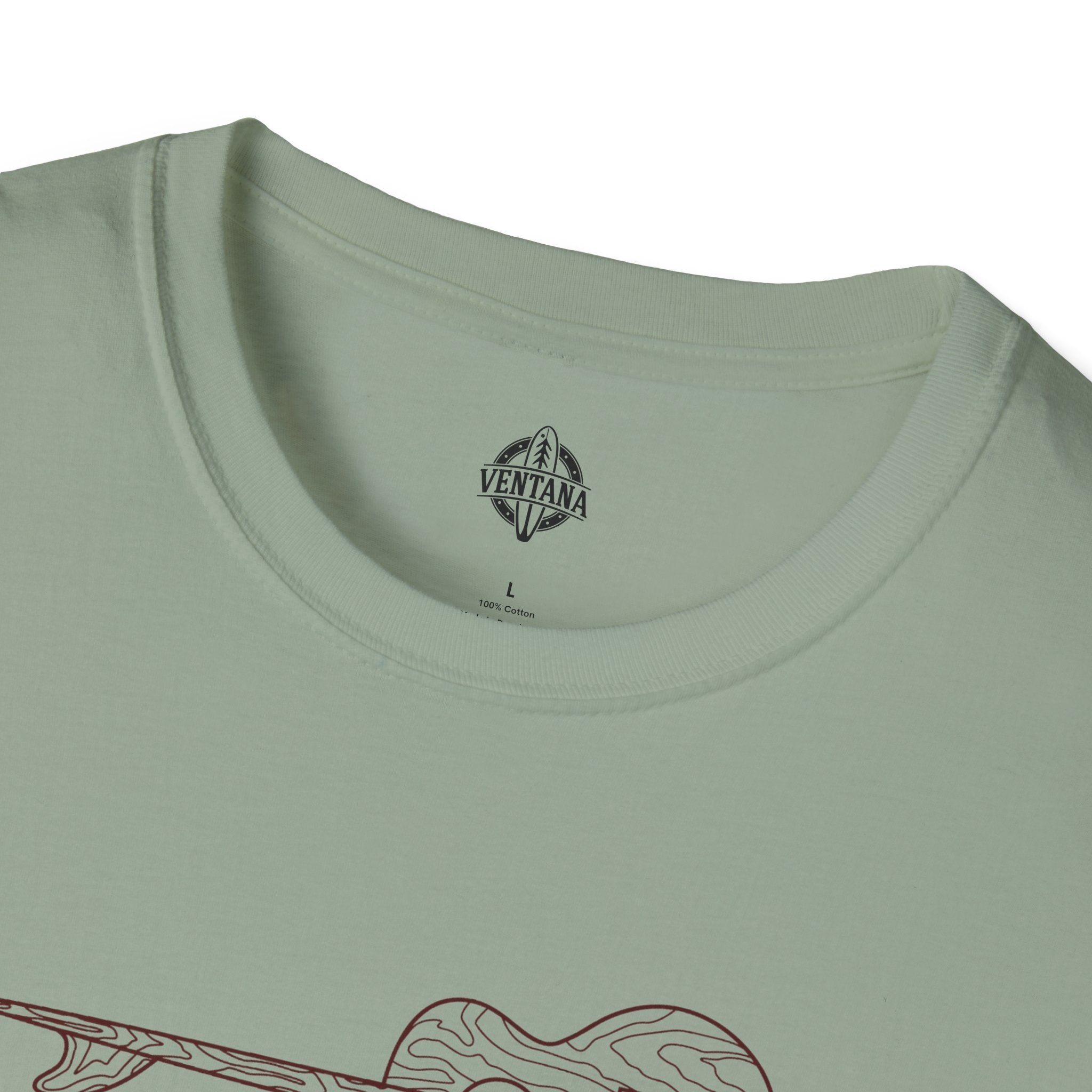 Ventana Santa Cruz Guitar Collab Unisex - Soft Style U.S. Cotton T-Shirt