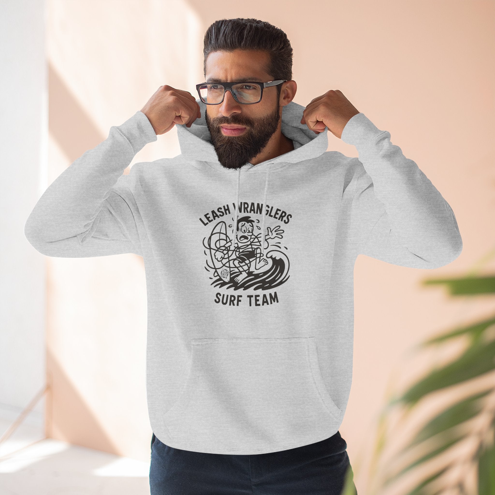 Leash Wranglers Surf Team Unisex - Pull-Over Cotton Blend Fleece Hoodie