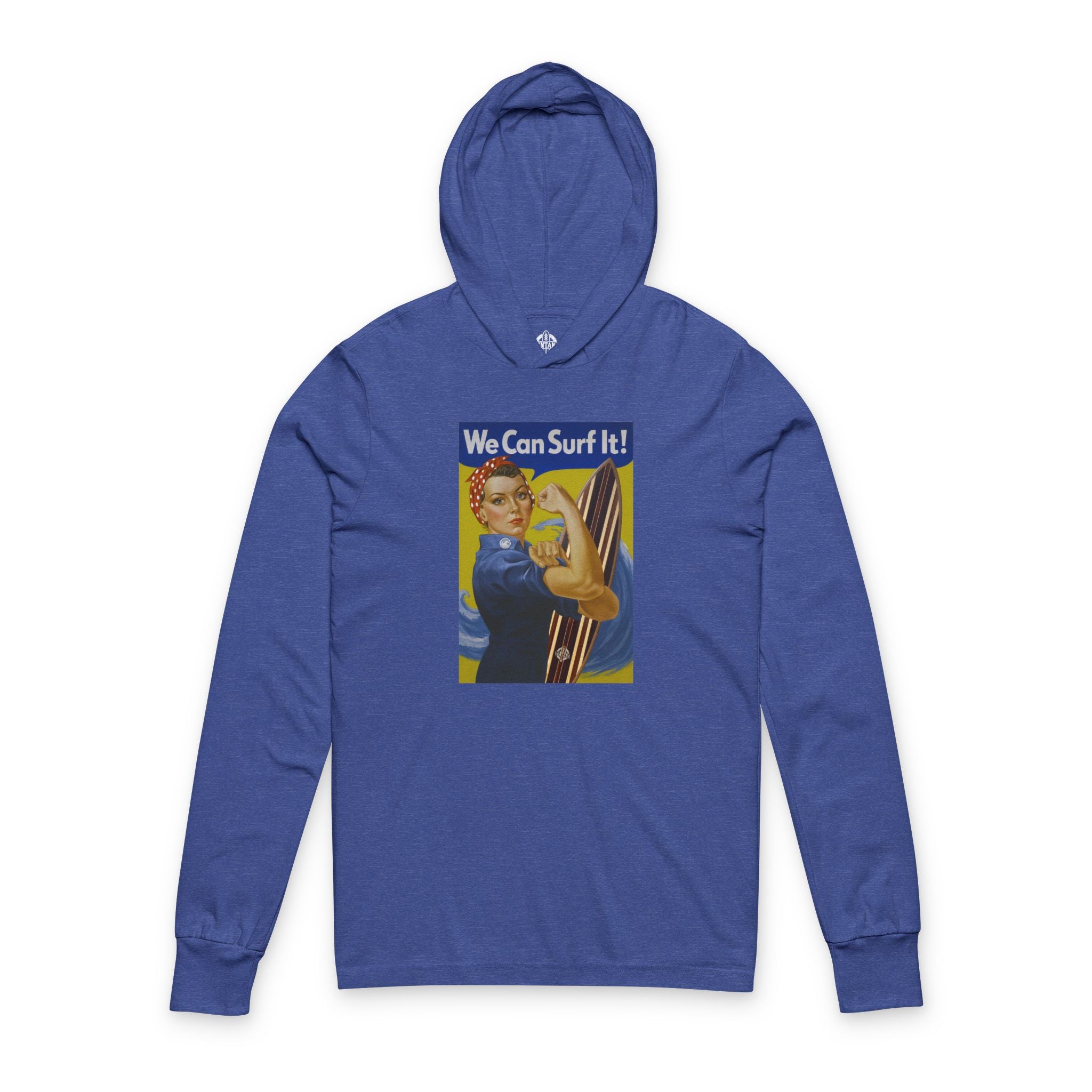 Rosie the Surfer Unisex - Cotton Hooded Long Sleeve Hooded T-Shirt