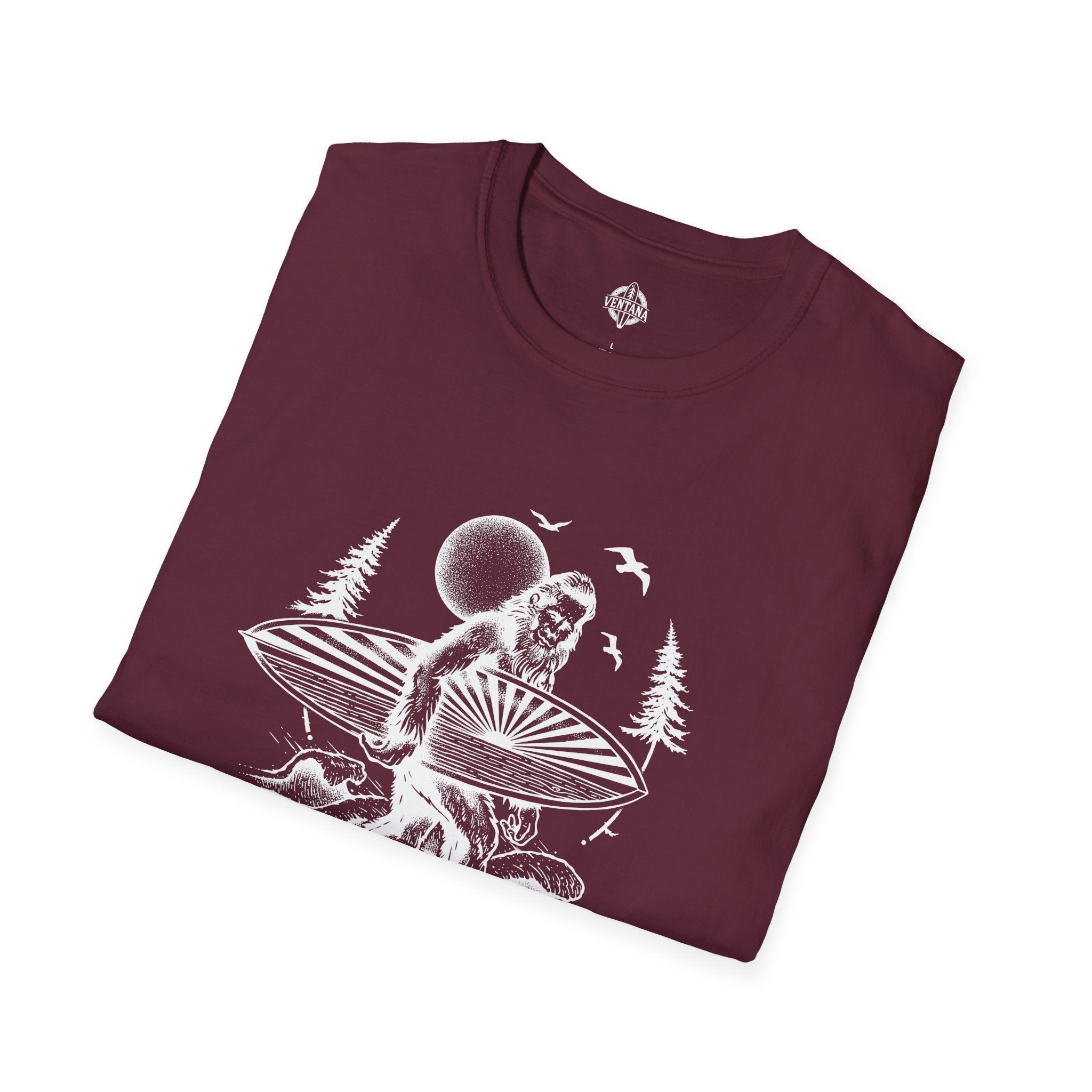 Ventana Surfsquatch by Thiago Bianchini Unisex - Soft Style U.S. Cotton T-Shirt
