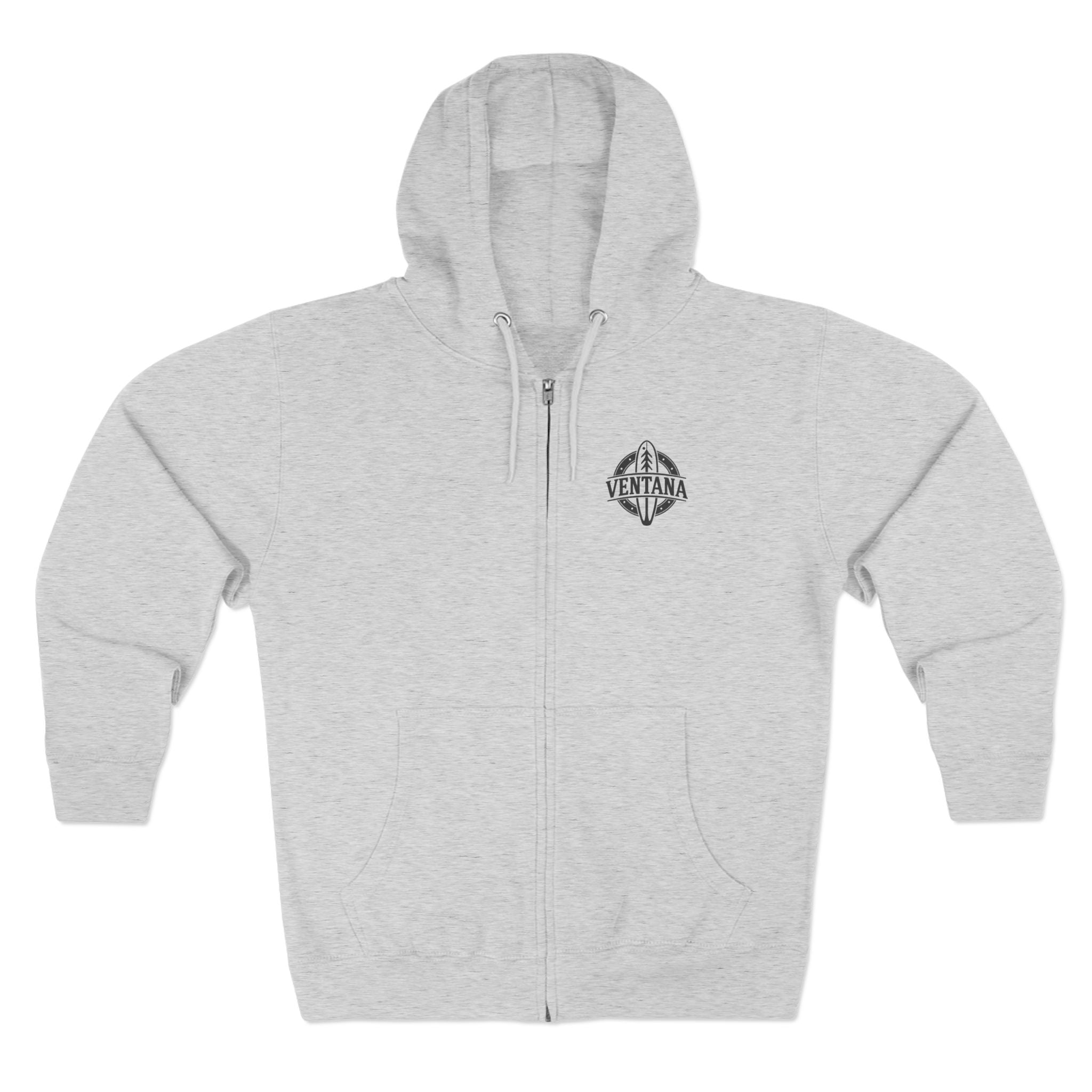 Ventana Monterey Bay by Thiago Bianchini Unisex - Zip Cotton Blend Fleece Hoodie