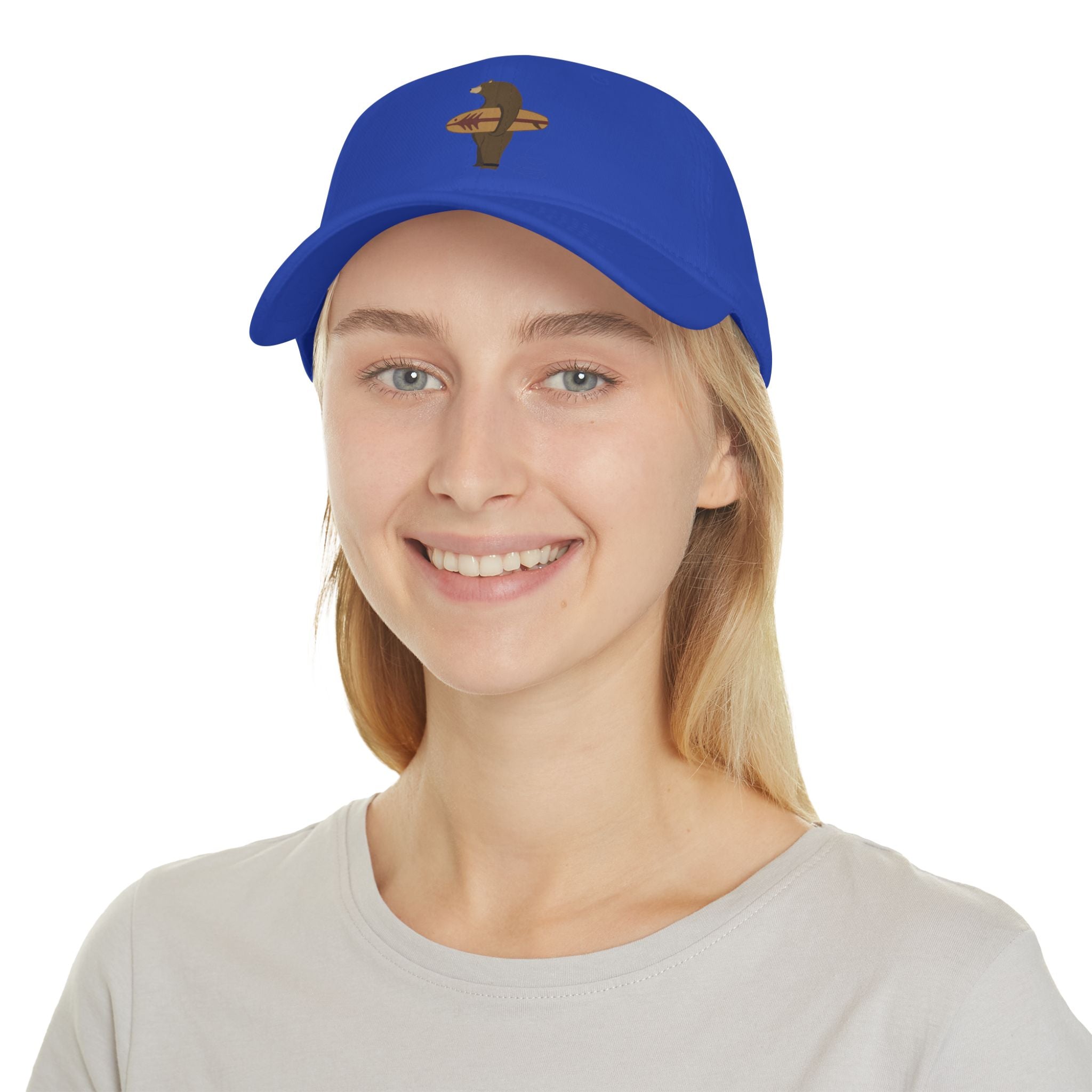 Surfing Grizzly Bear by Fabian Lavater - 100% Cotton Baseball Cap