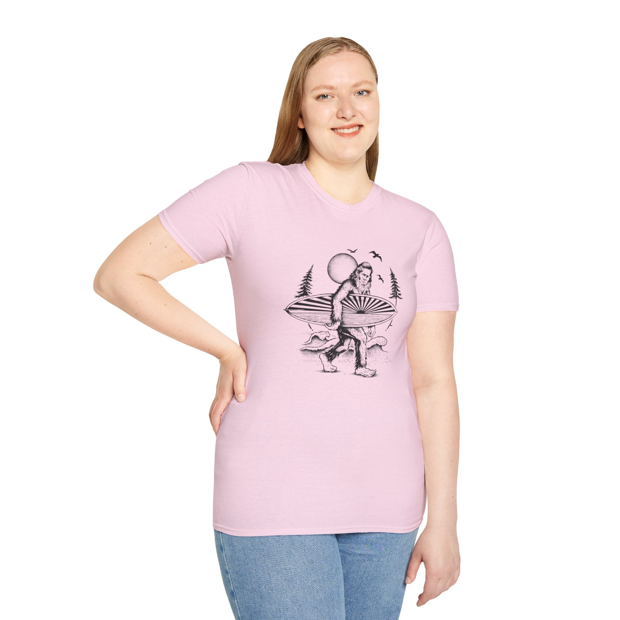 Ventana Surfsquatch by Thiago Bianchini Unisex - Soft Style U.S. Cotton T-Shirt