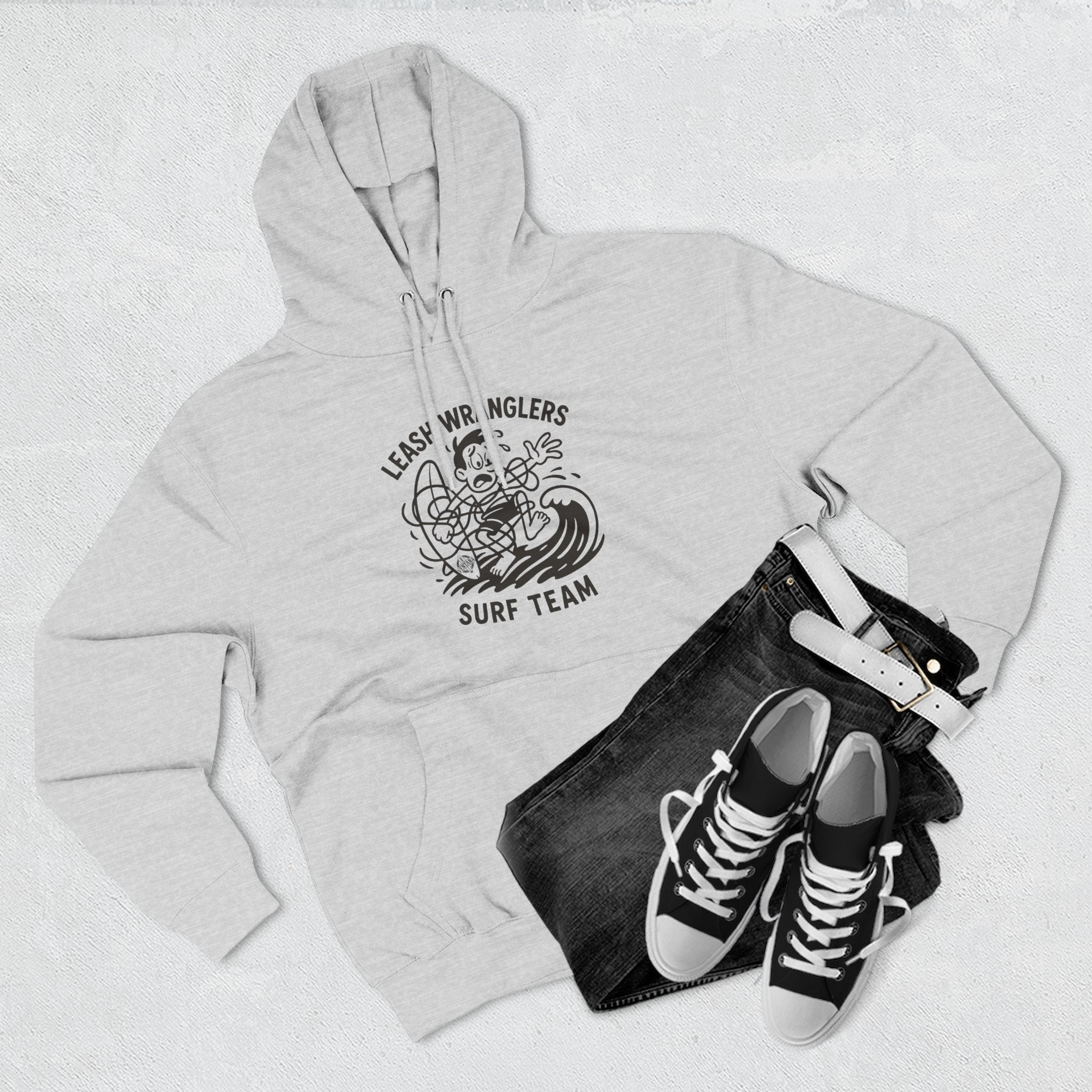 Leash Wranglers Surf Team Unisex - Pull-Over Cotton Blend Fleece Hoodie
