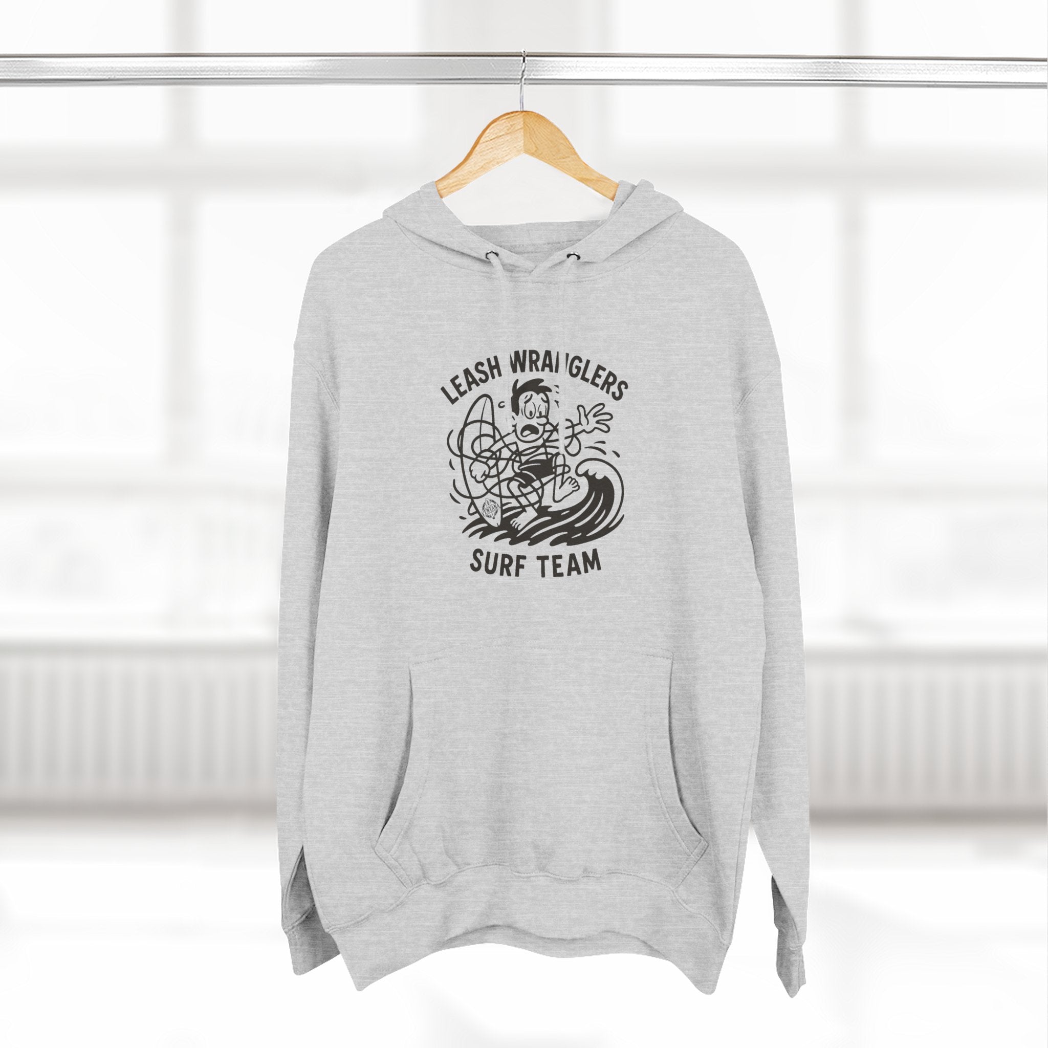 Leash Wranglers Surf Team Unisex - Pull-Over Cotton Blend Fleece Hoodie