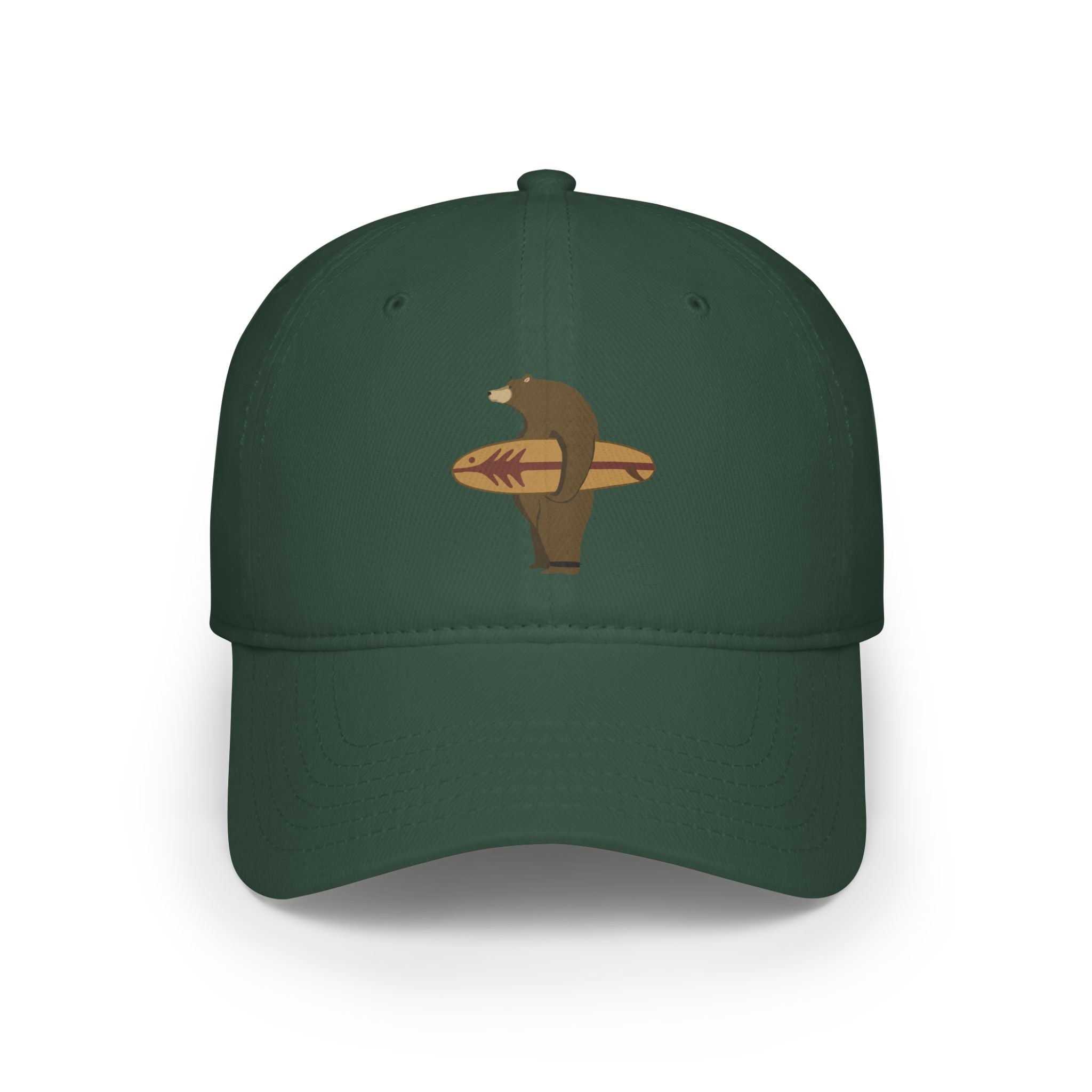 Surfing Grizzly Bear by Fabian Lavater - 100% Cotton Baseball Cap
