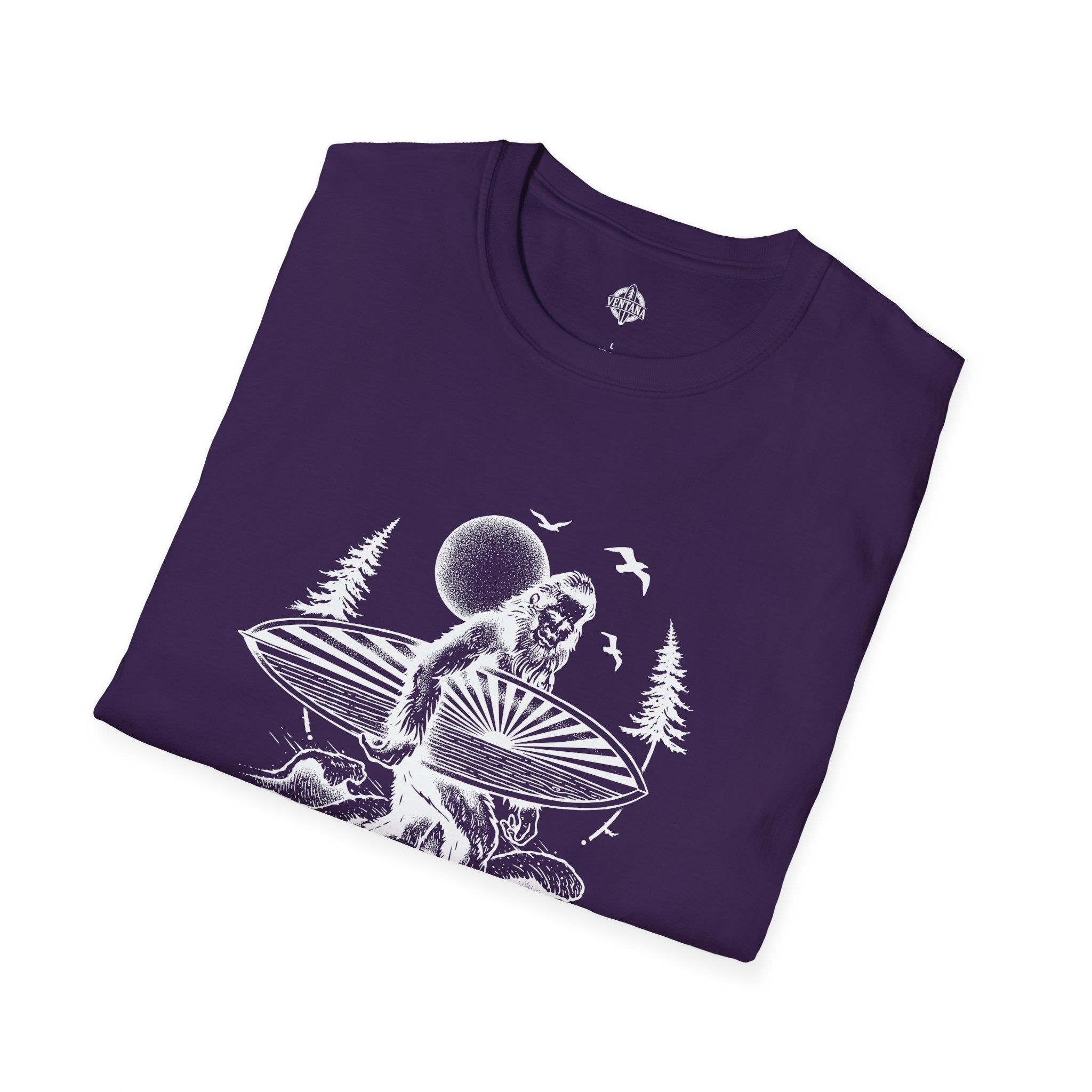 Ventana Surfsquatch by Thiago Bianchini Unisex - Soft Style U.S. Cotton T-Shirt