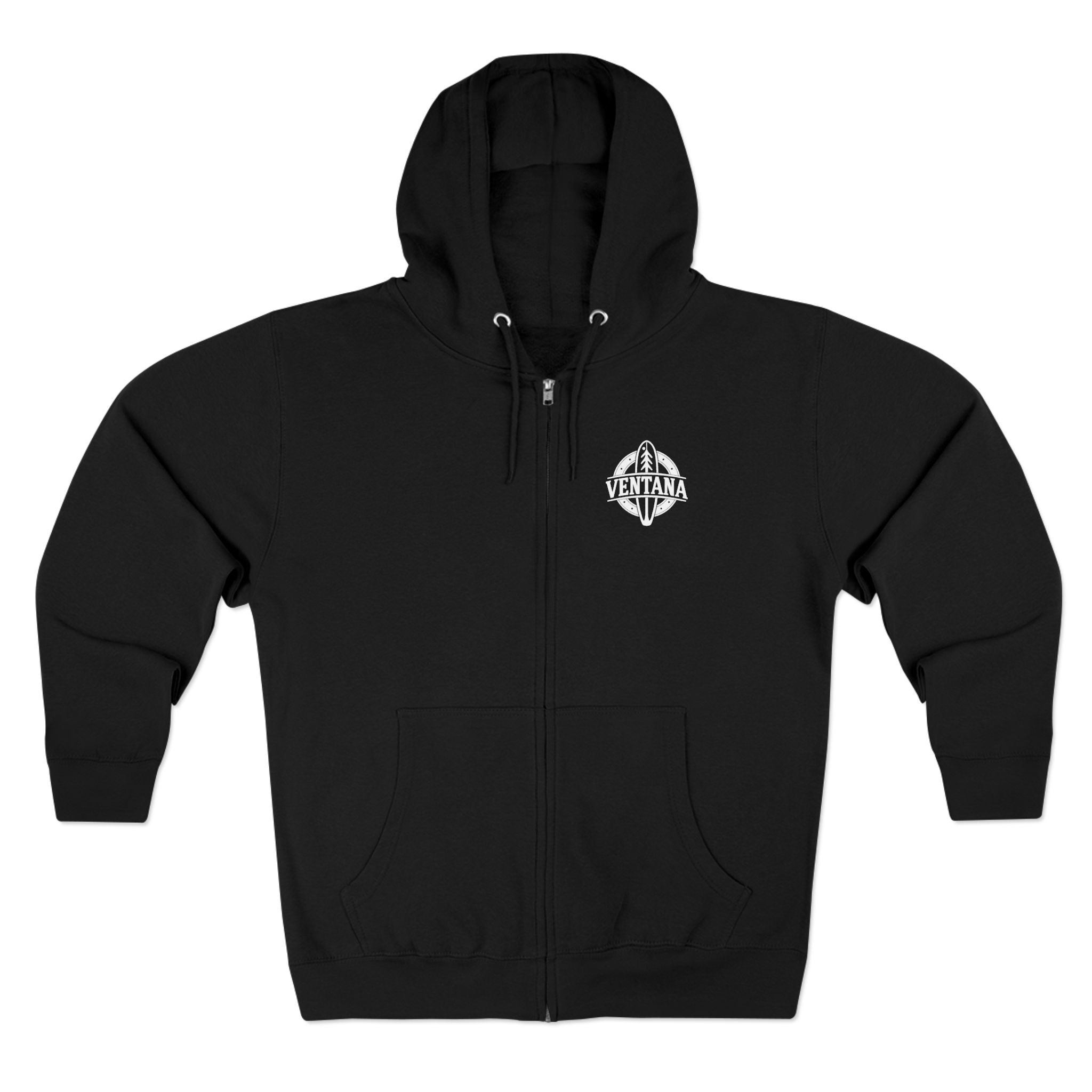 Ventana Monterey Bay by Thiago Bianchini Unisex - Zip Cotton Blend Fleece Hoodie