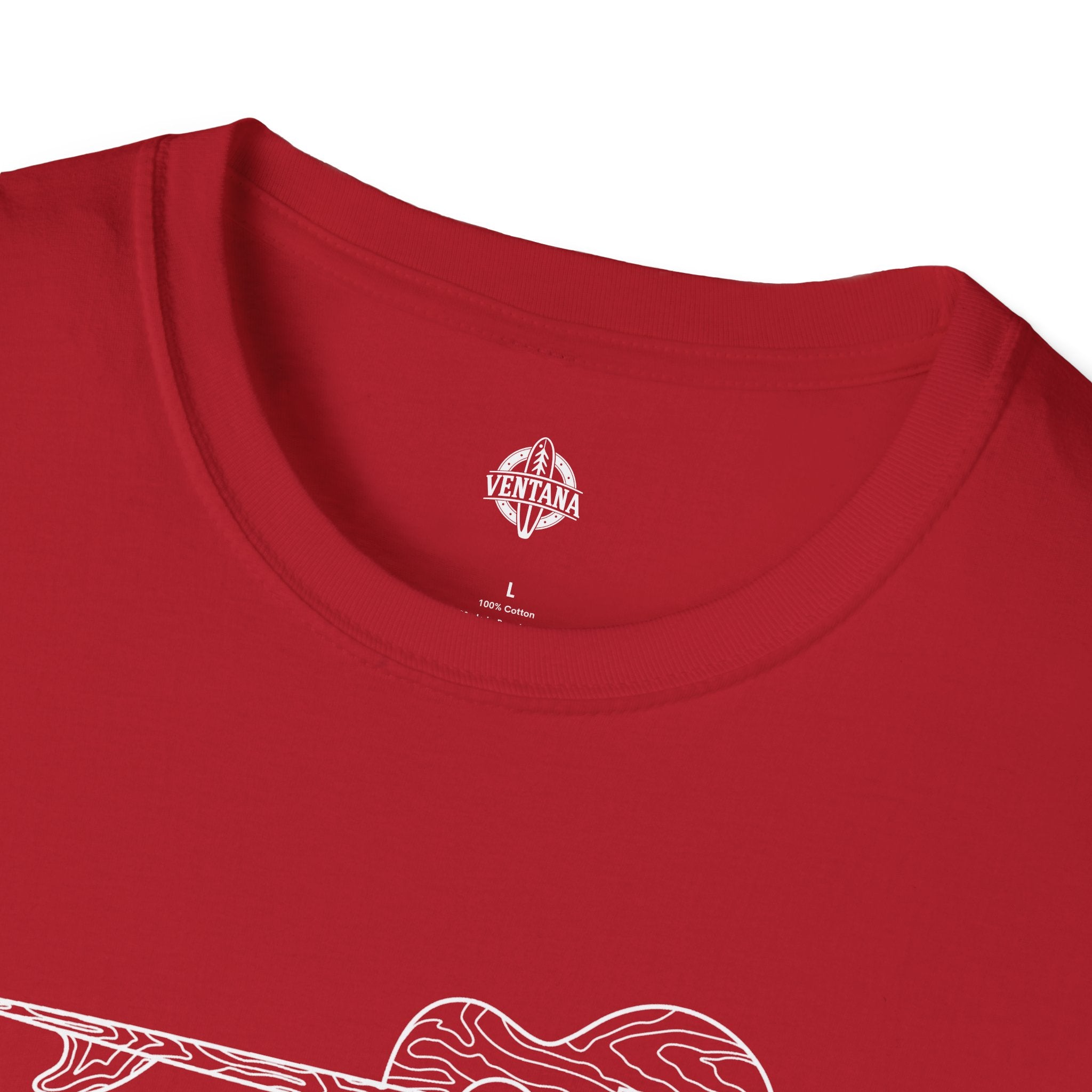 Ventana Santa Cruz Guitar Collab Unisex - Soft Style U.S. Cotton T-Shirt