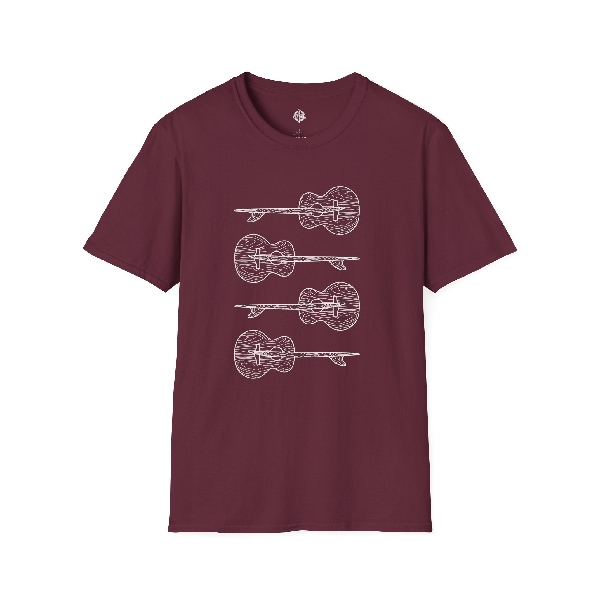 Ventana Santa Cruz Guitar Collab Unisex - Soft Style U.S. Cotton T-Shirt