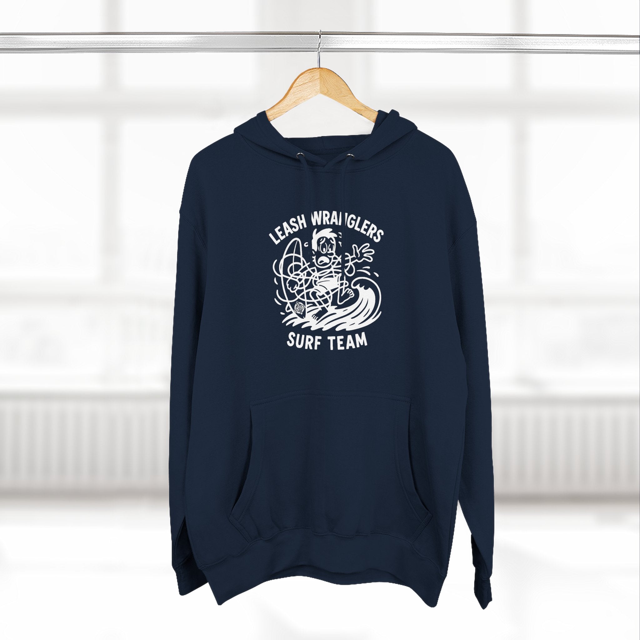 Leash Wranglers Surf Team Unisex - Pull-Over Cotton Blend Fleece Hoodie
