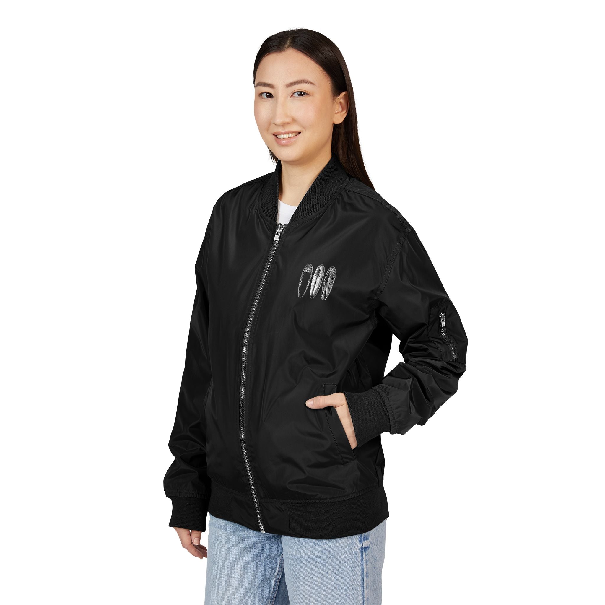 Ventana Three Board Recycled Poly Embroidered Bomber Jacket