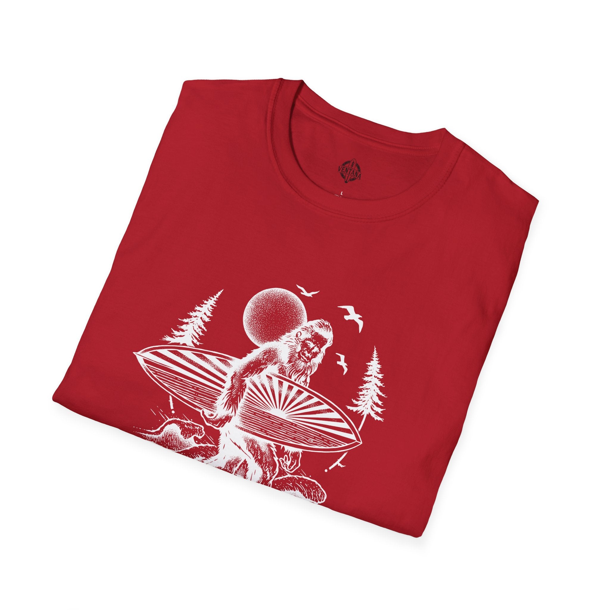 Ventana Surfsquatch by Thiago Bianchini Unisex - Soft Style U.S. Cotton T-Shirt