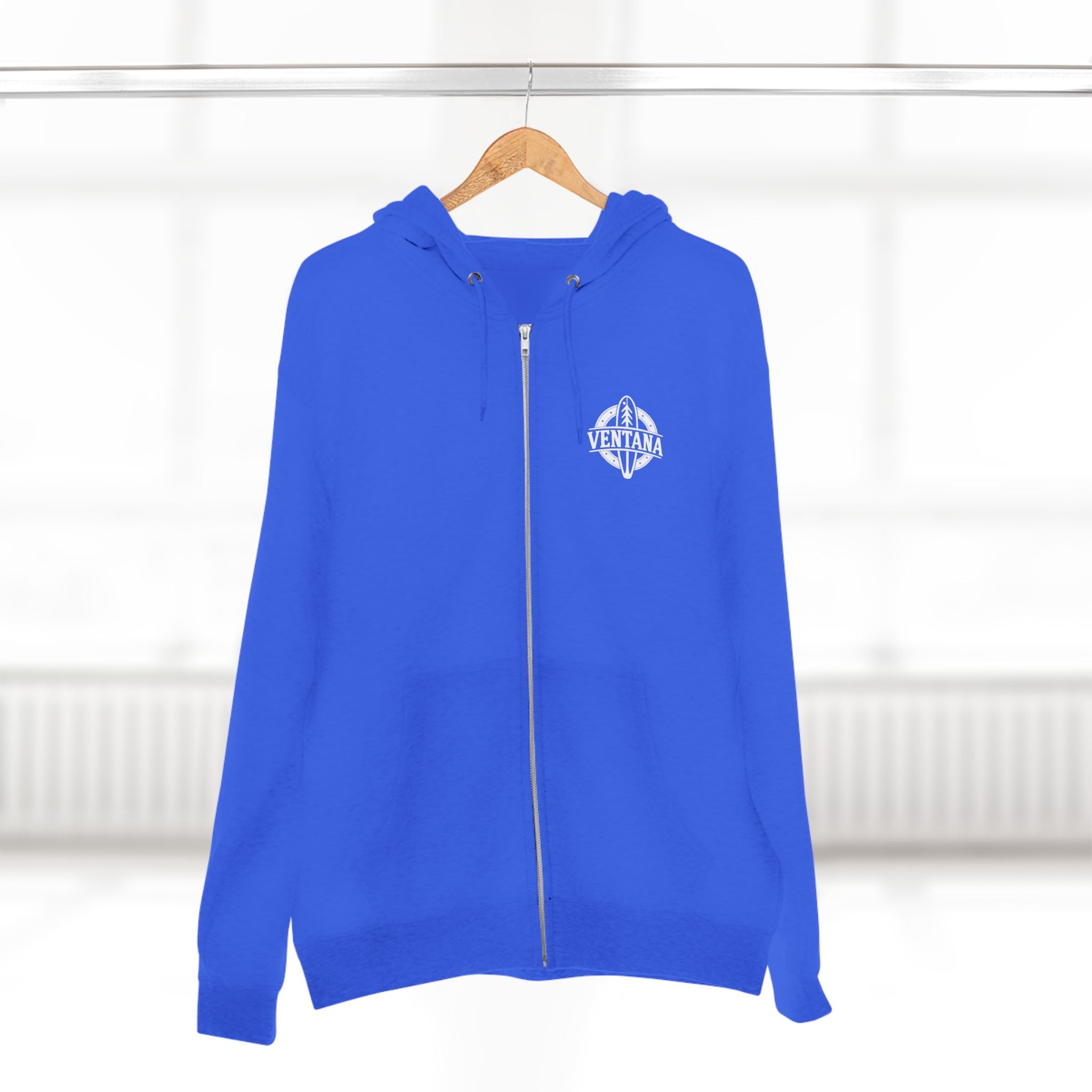 Ventana Monterey Bay by Thiago Bianchini Unisex - Zip Cotton Blend Fleece Hoodie