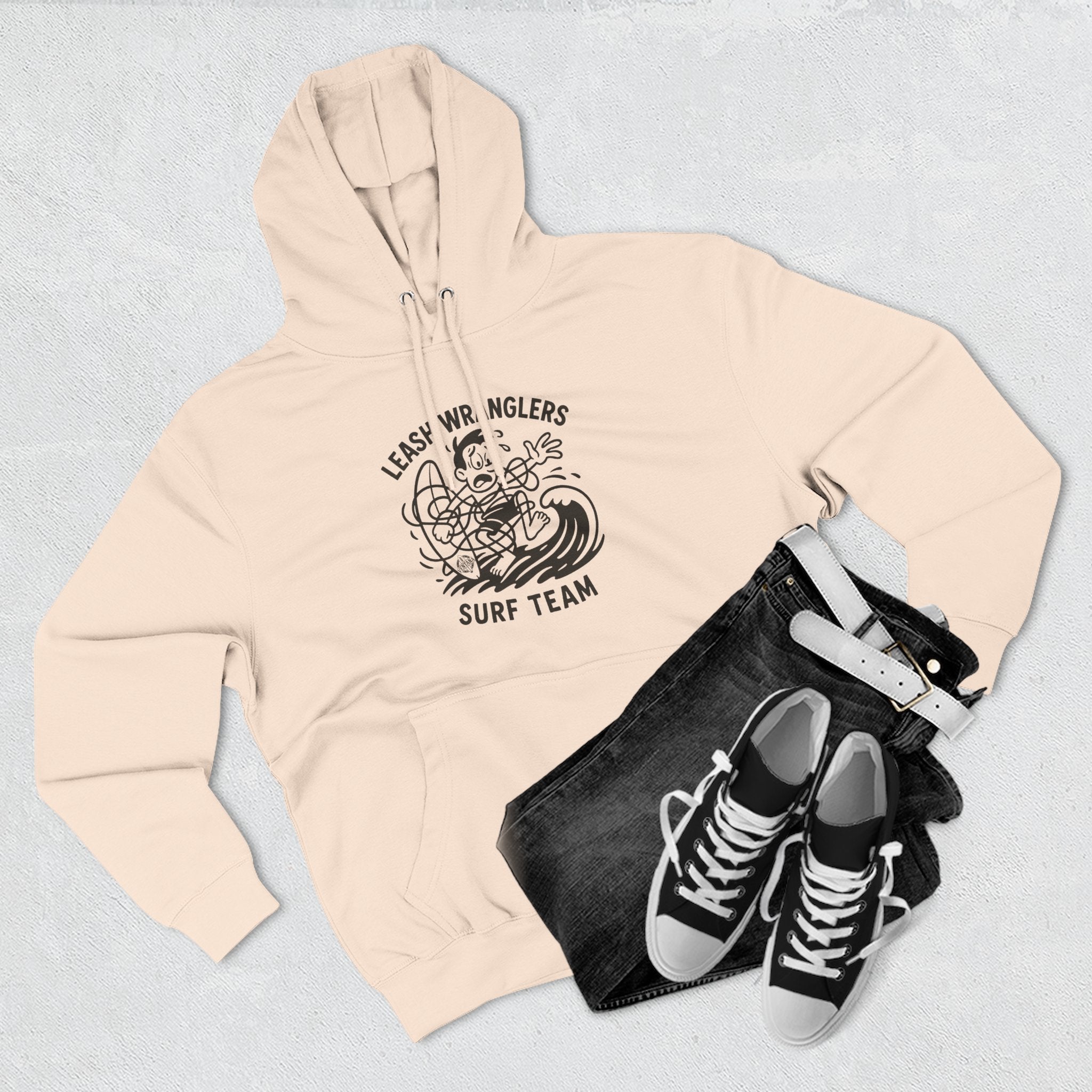 Leash Wranglers Surf Team Unisex - Pull-Over Cotton Blend Fleece Hoodie