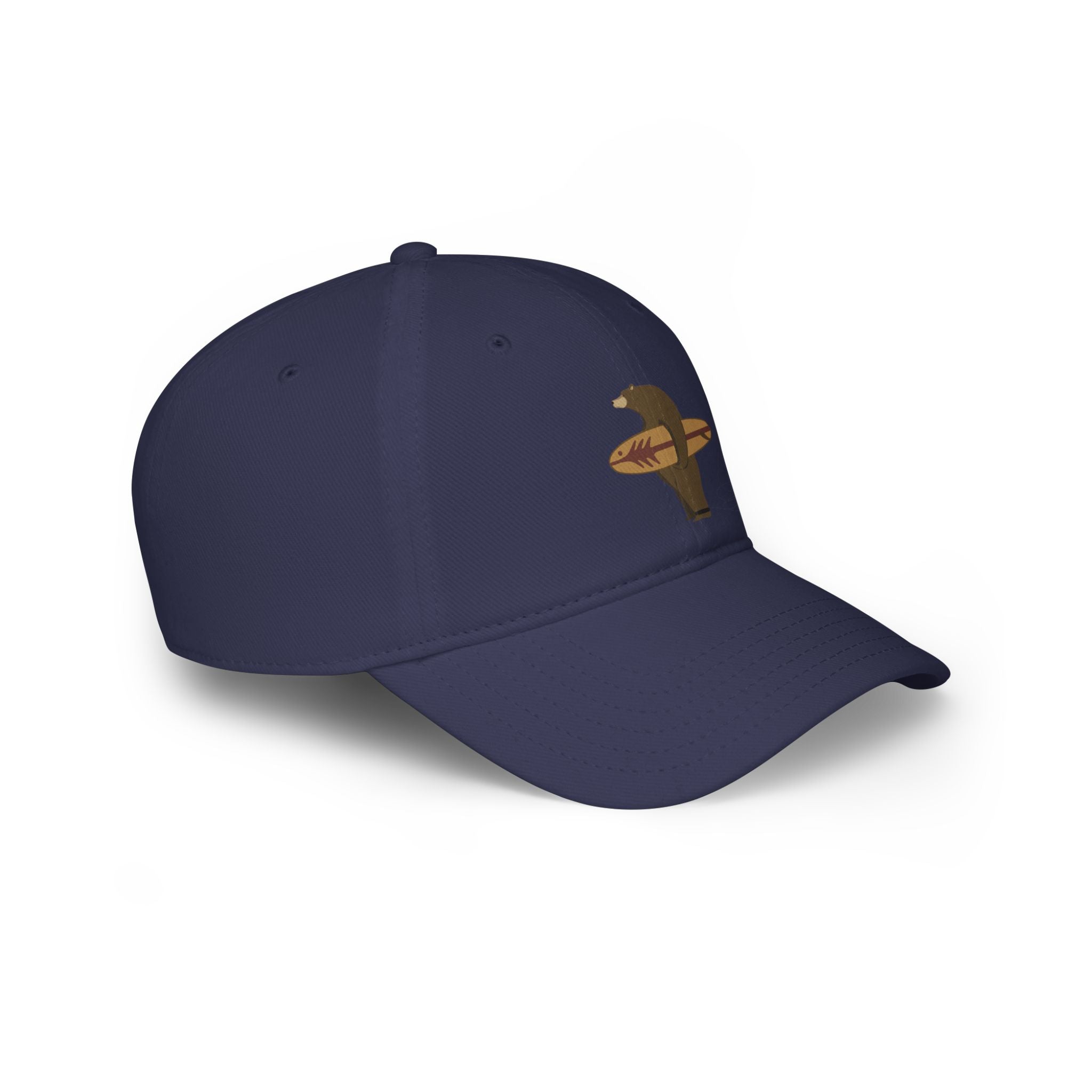 Surfing Grizzly Bear by Fabian Lavater - 100% Cotton Baseball Cap