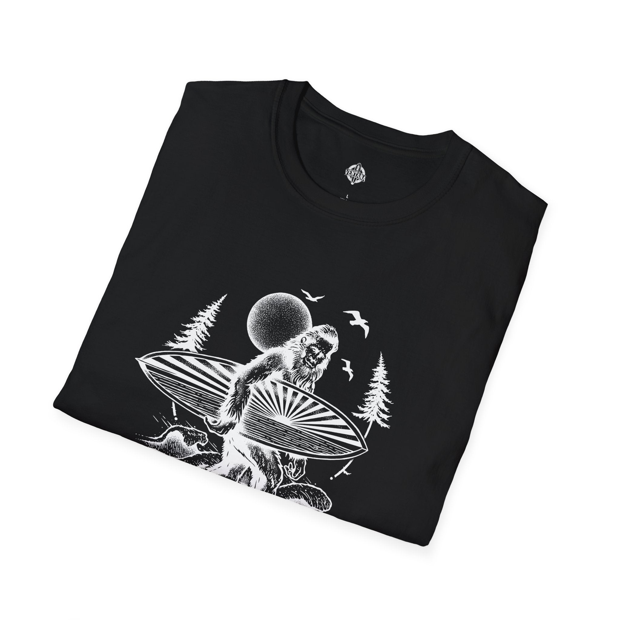 Ventana Surfsquatch by Thiago Bianchini Unisex - Soft Style U.S. Cotton T-Shirt