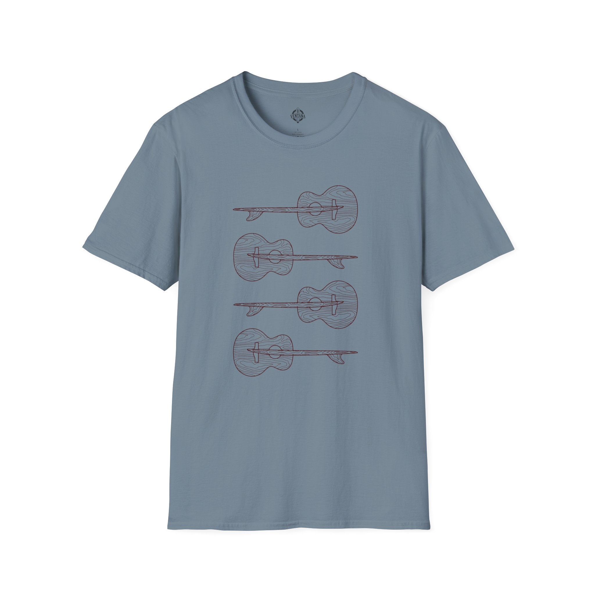 Ventana Santa Cruz Guitar Collab Unisex - Soft Style U.S. Cotton T-Shirt