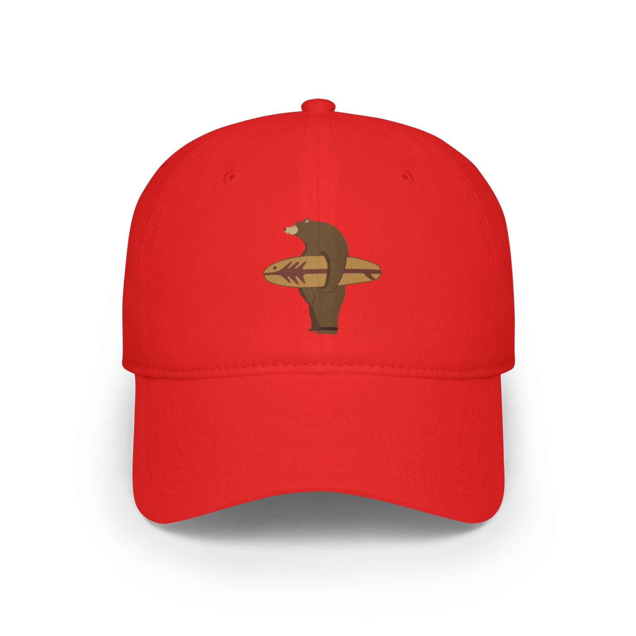 Surfing Grizzly Bear by Fabian Lavater - 100% Cotton Baseball Cap