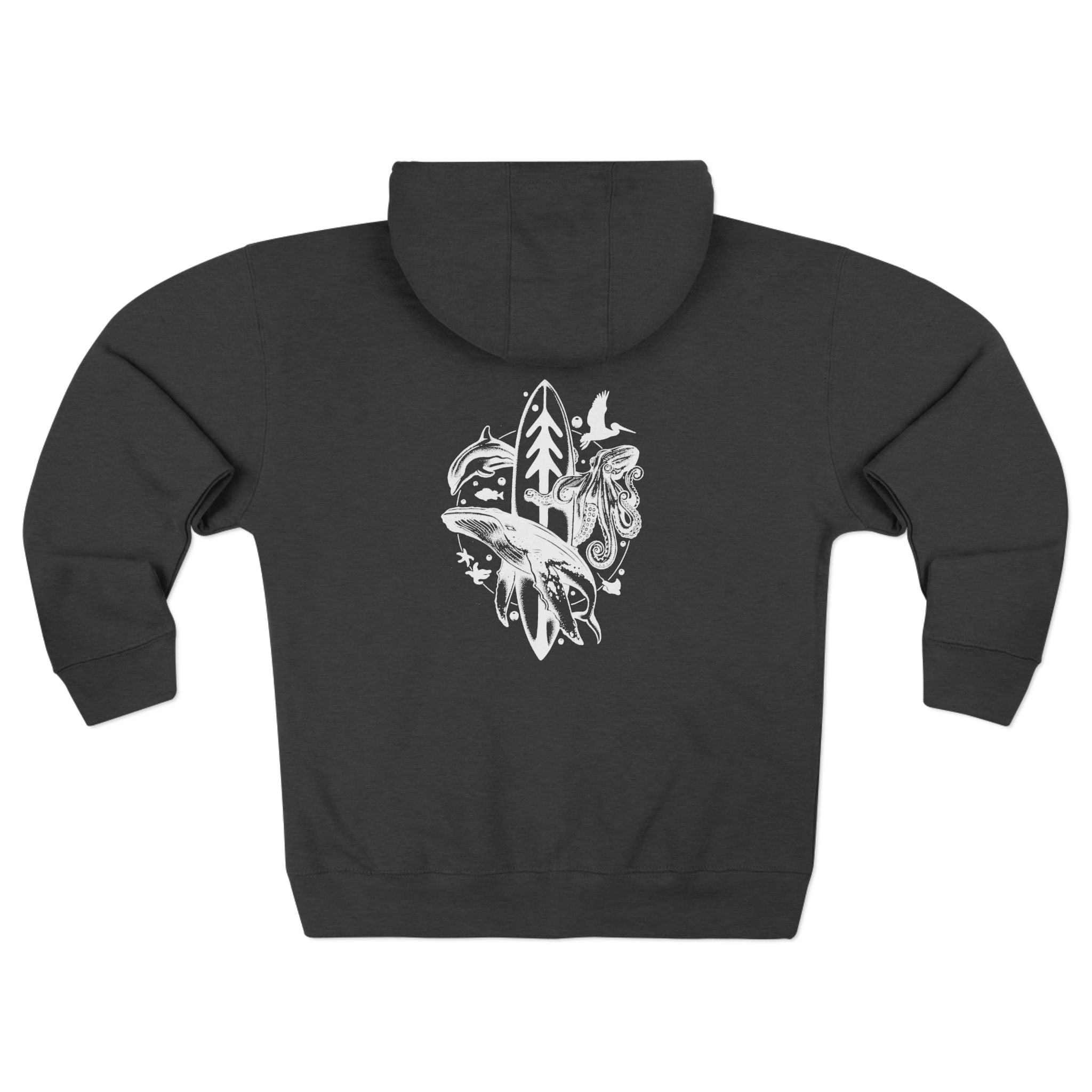 Ventana Monterey Bay by Thiago Bianchini Unisex - Zip Cotton Blend Fleece Hoodie