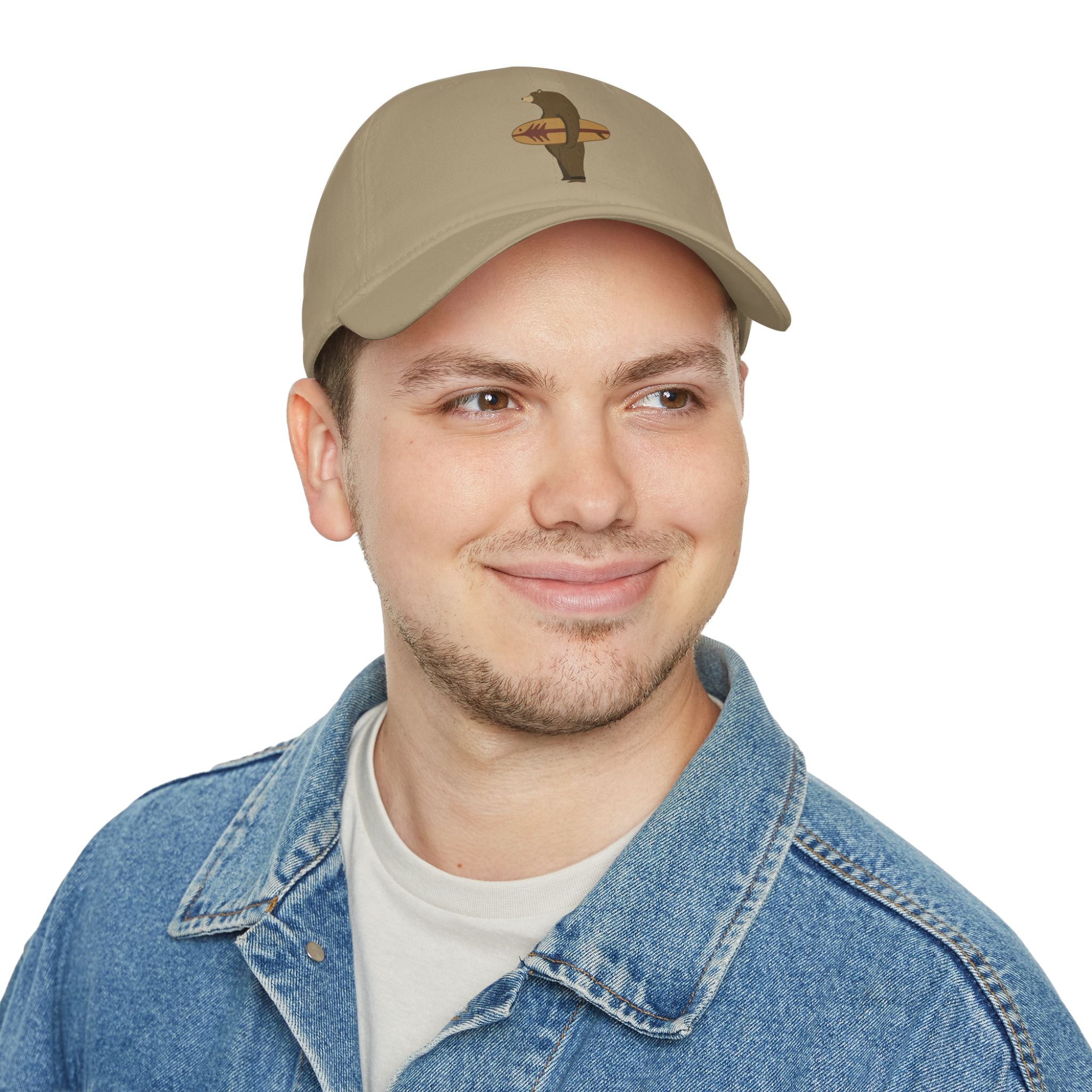 Surfing Grizzly Bear by Fabian Lavater - 100% Cotton Baseball Cap