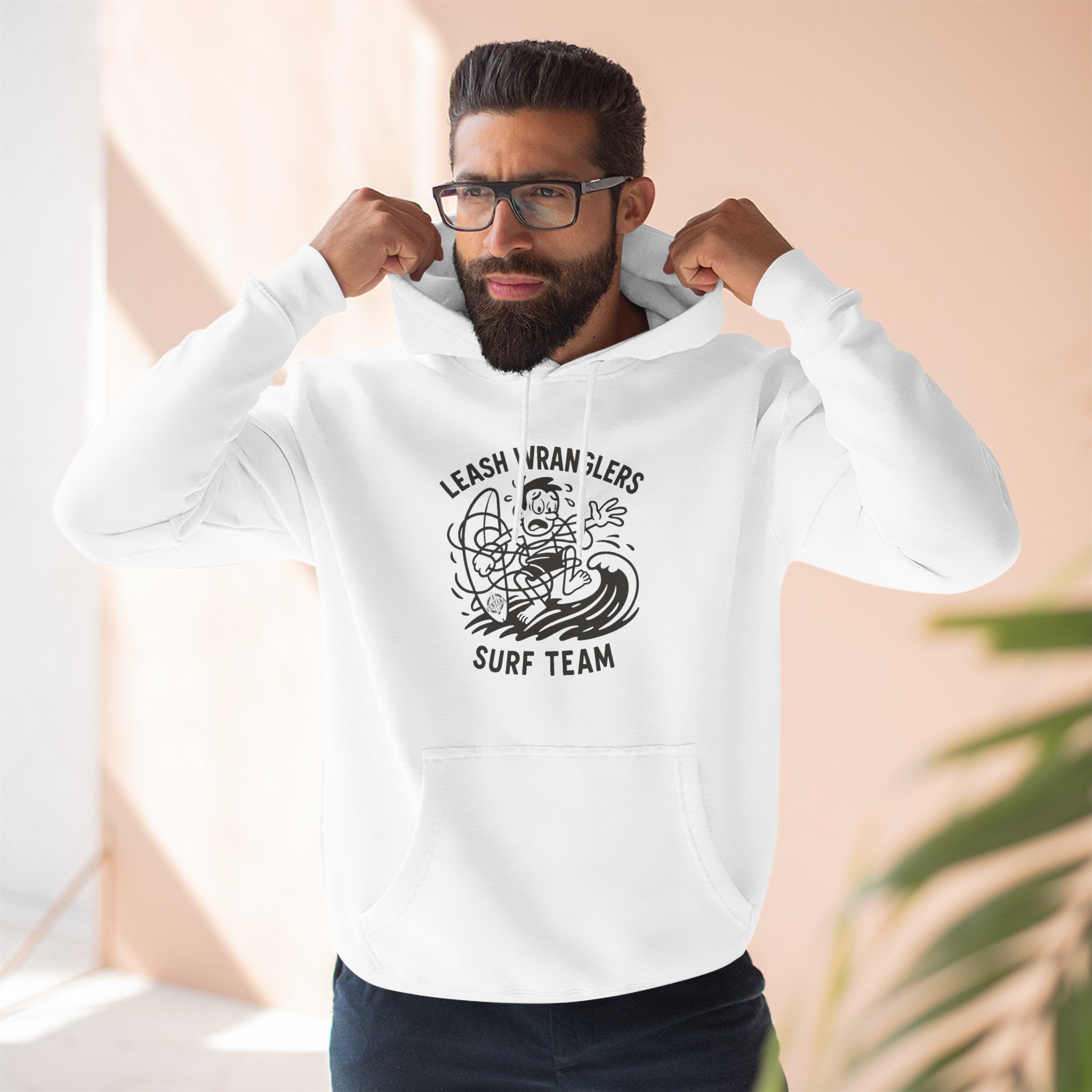 Leash Wranglers Surf Team Unisex - Pull-Over Cotton Blend Fleece Hoodie