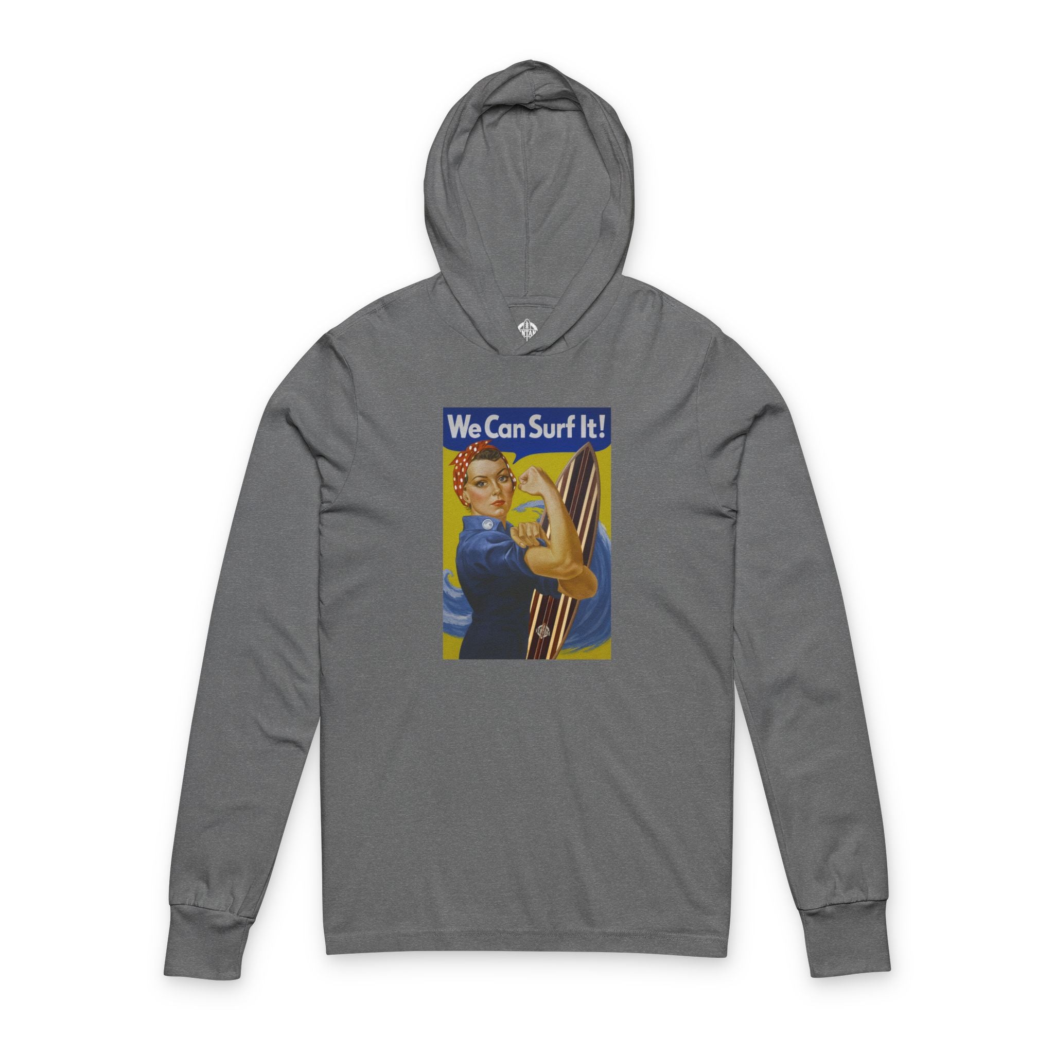 Rosie the Surfer Unisex - Cotton Hooded Long Sleeve Hooded T-Shirt