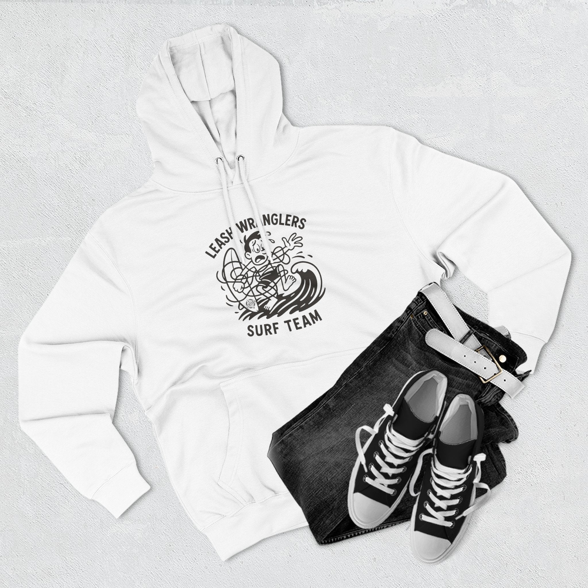 Leash Wranglers Surf Team Unisex - Pull-Over Cotton Blend Fleece Hoodie