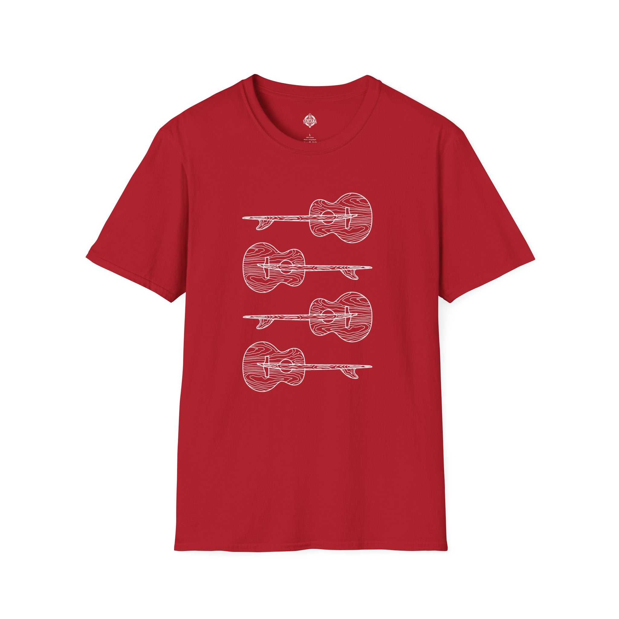 Ventana Santa Cruz Guitar Collab Unisex - Soft Style U.S. Cotton T-Shirt