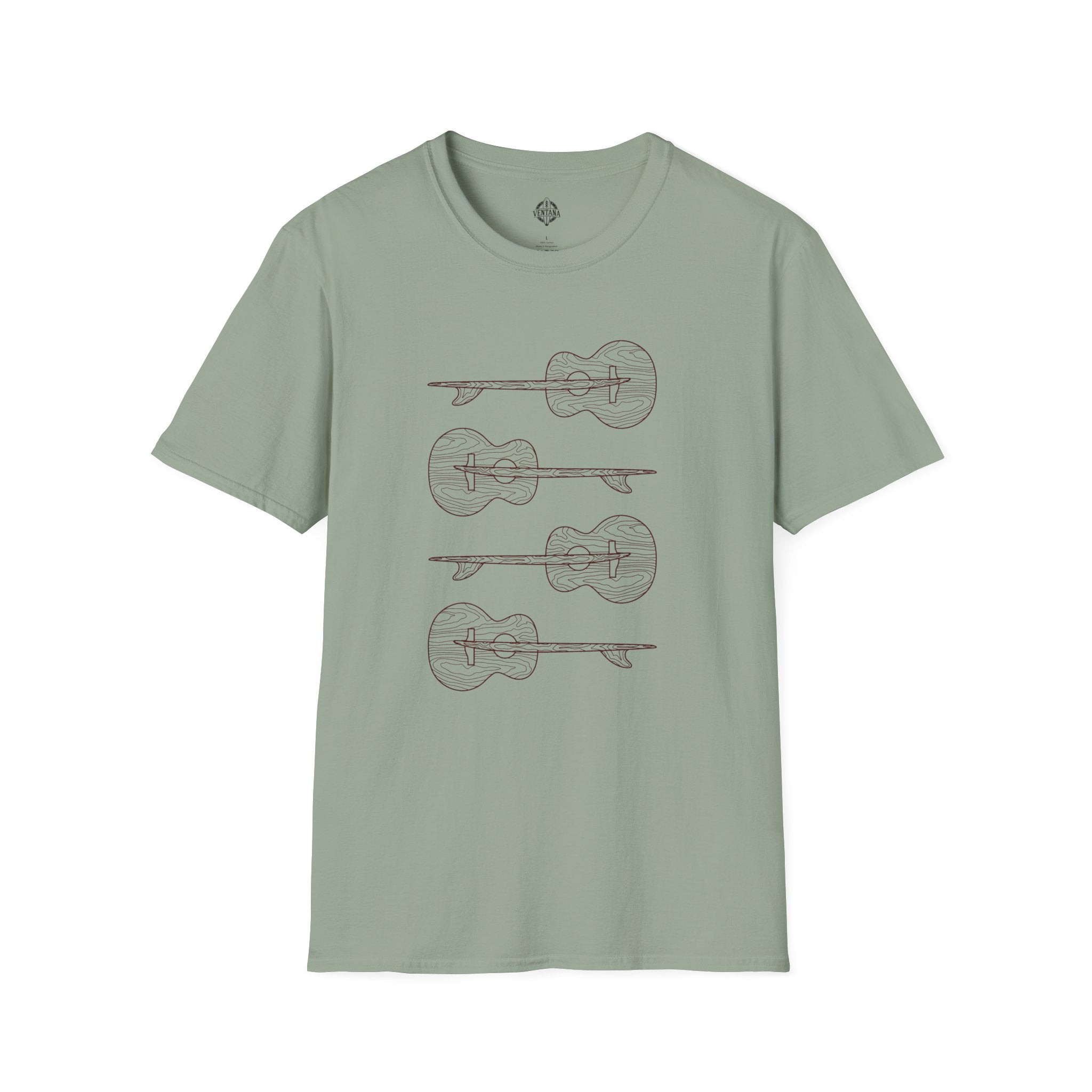 Ventana Santa Cruz Guitar Collab Unisex - Soft Style U.S. Cotton T-Shirt