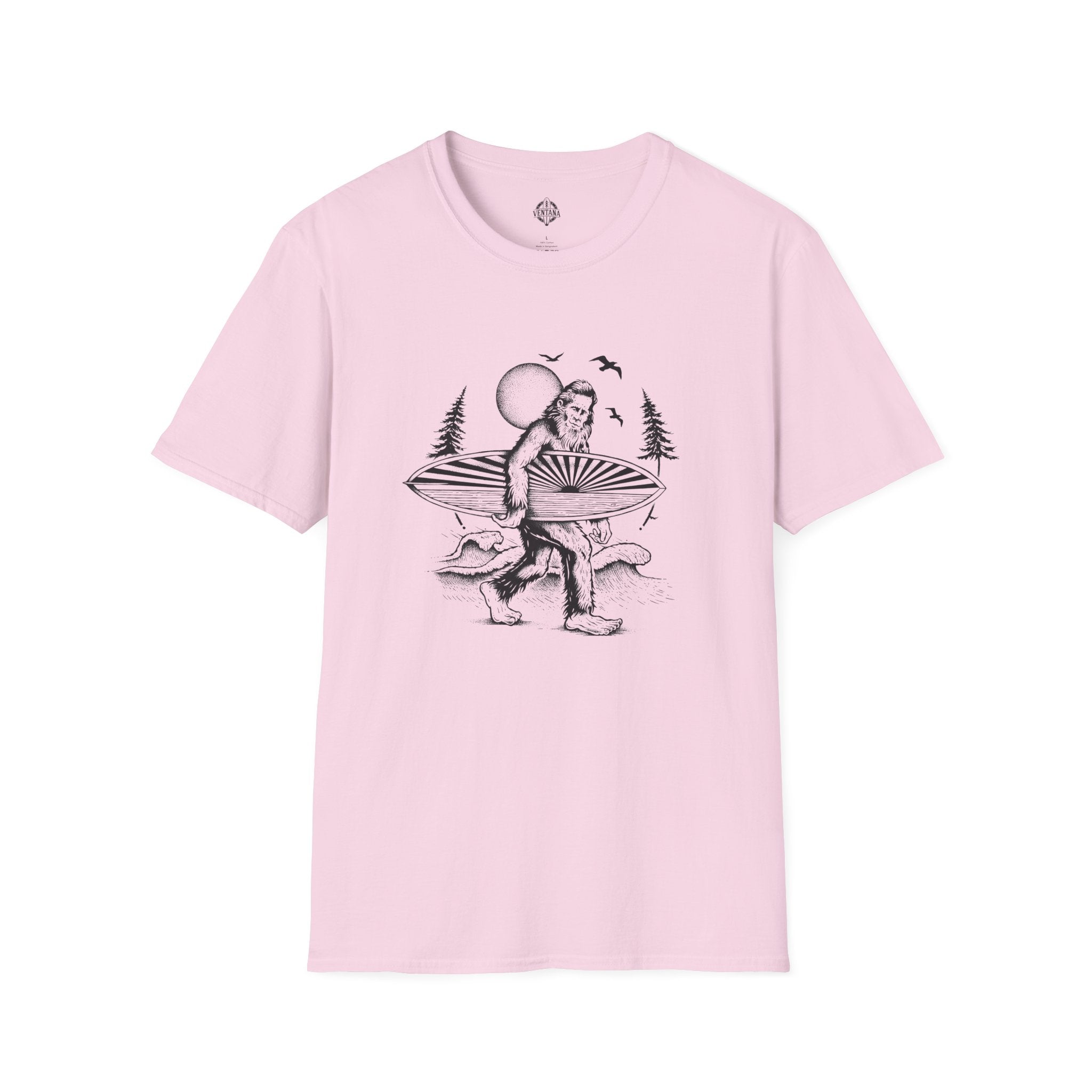Ventana Surfsquatch by Thiago Bianchini Unisex - Soft Style U.S. Cotton T-Shirt