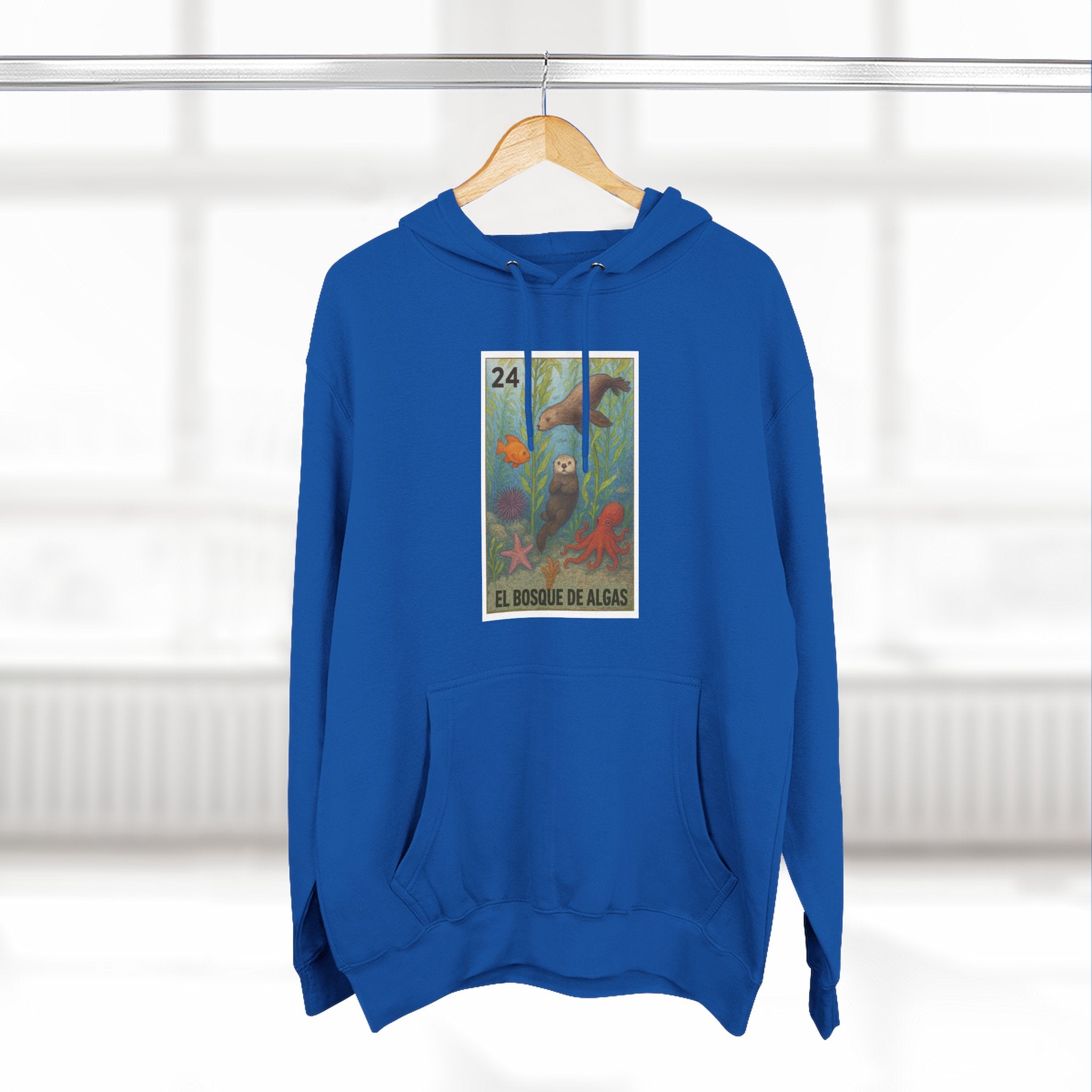 Kelp Forest Lotería Unisex - Pull-Over Cotton Blend Fleece Hoodie (El Bosque de Algas)