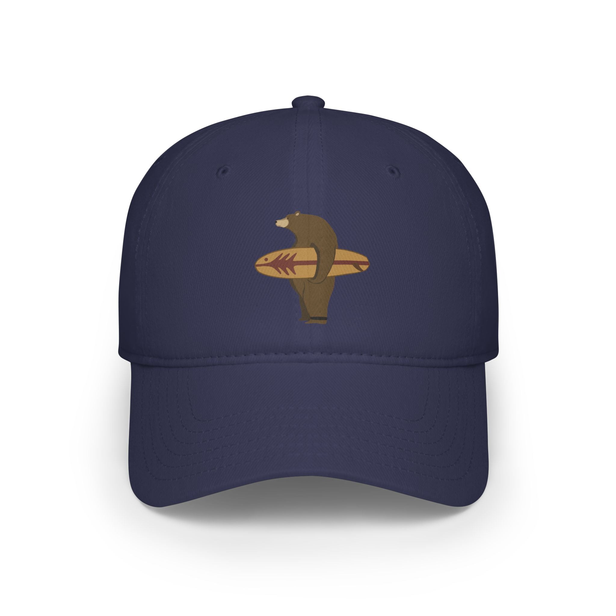 Surfing Grizzly Bear by Fabian Lavater - 100% Cotton Baseball Cap