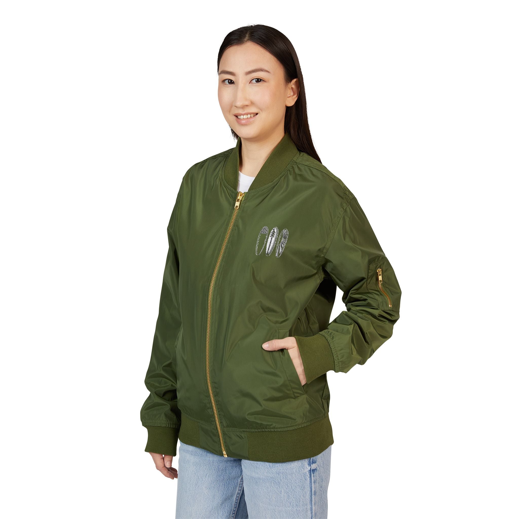 Ventana Three Board Recycled Poly Embroidered Bomber Jacket