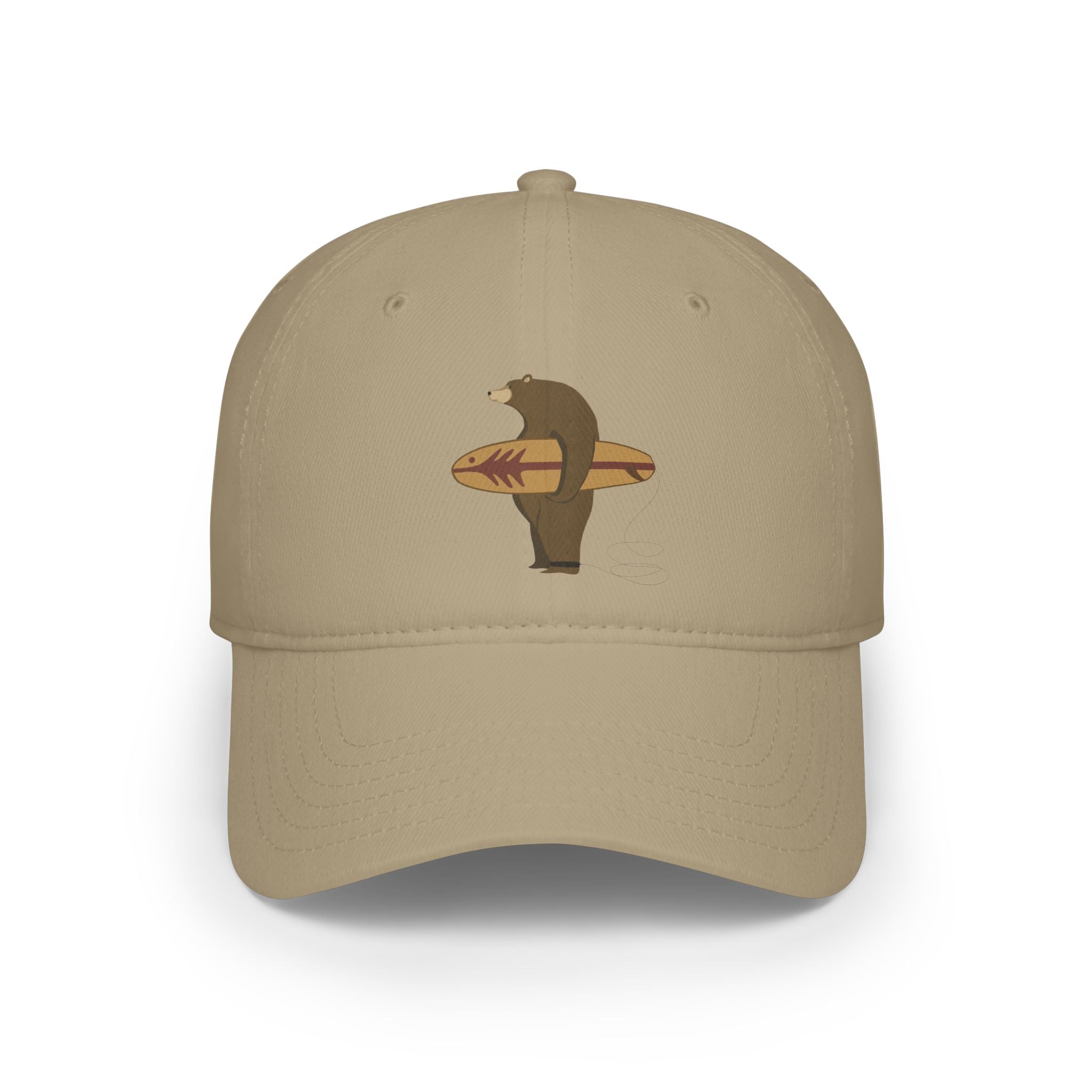 Surfing Grizzly Bear by Fabian Lavater - 100% Cotton Baseball Cap