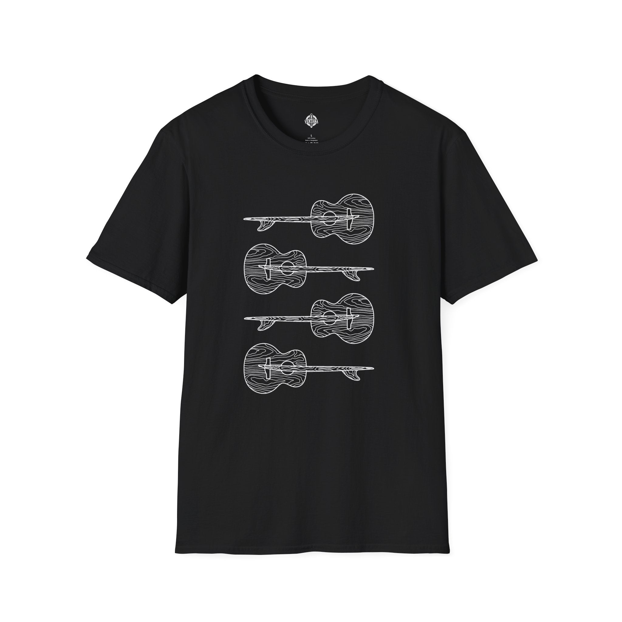 Ventana Santa Cruz Guitar Collab Unisex - Soft Style U.S. Cotton T-Shirt