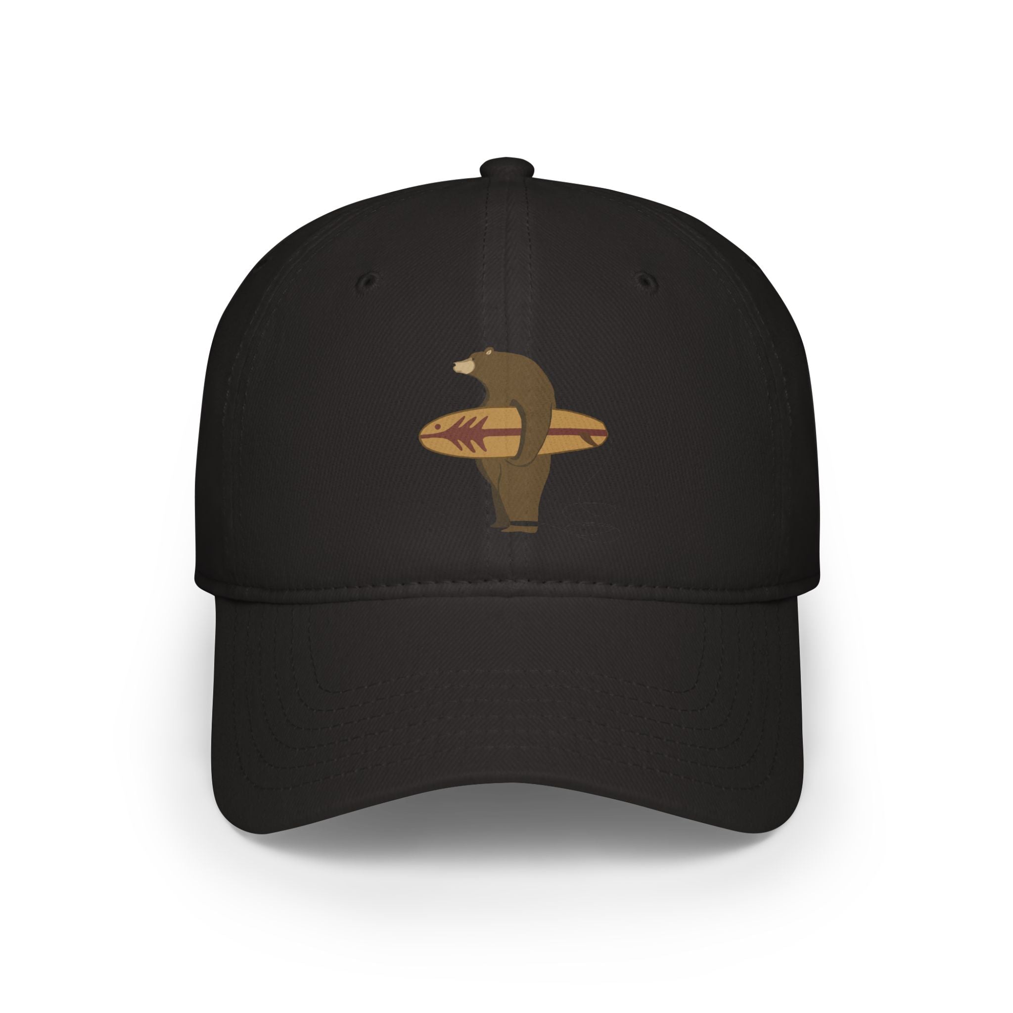 Surfing Grizzly Bear by Fabian Lavater - 100% Cotton Baseball Cap
