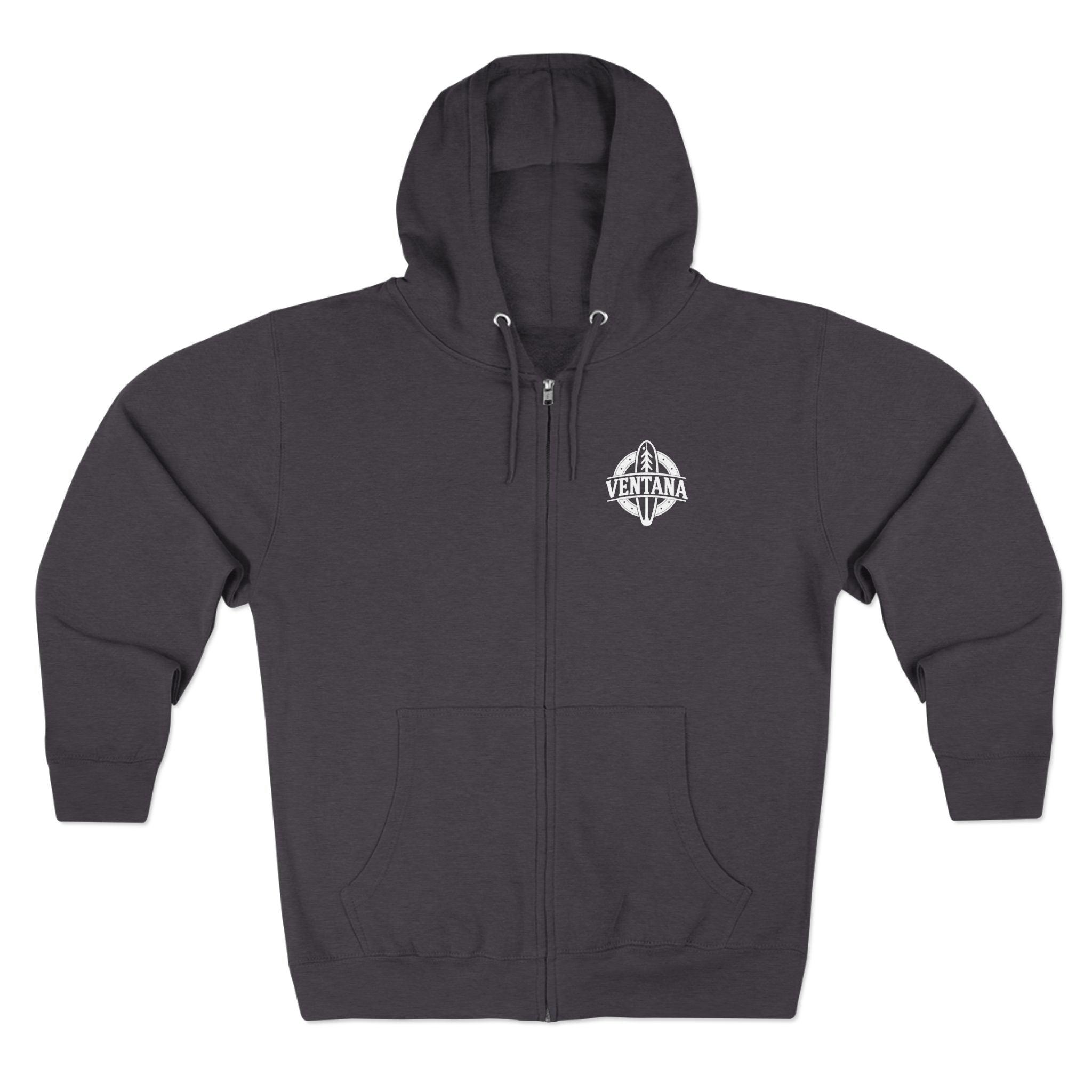 Ventana Monterey Bay by Thiago Bianchini Unisex - Zip Cotton Blend Fleece Hoodie