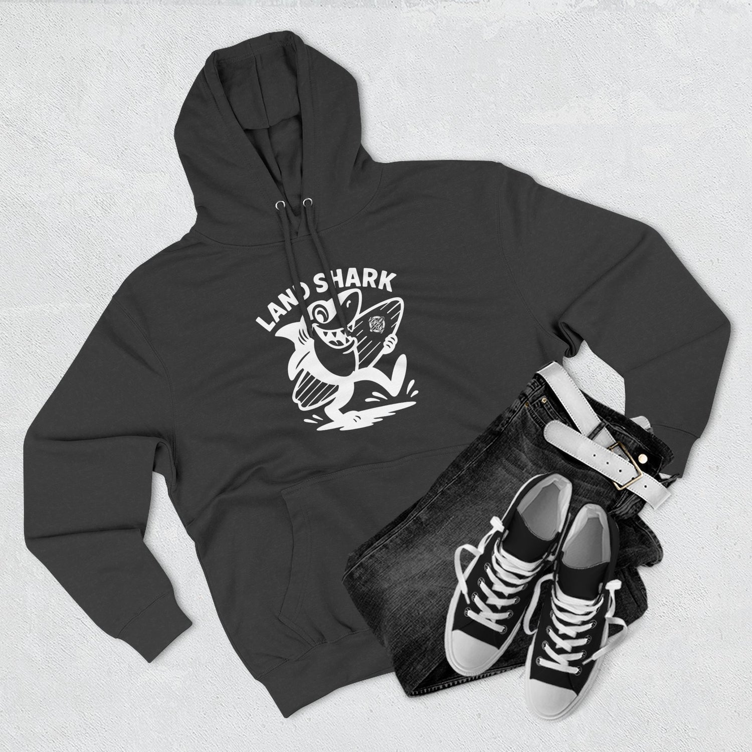 Land Shark Unisex - Pull-Over Cotton Blend Fleece Hoodie