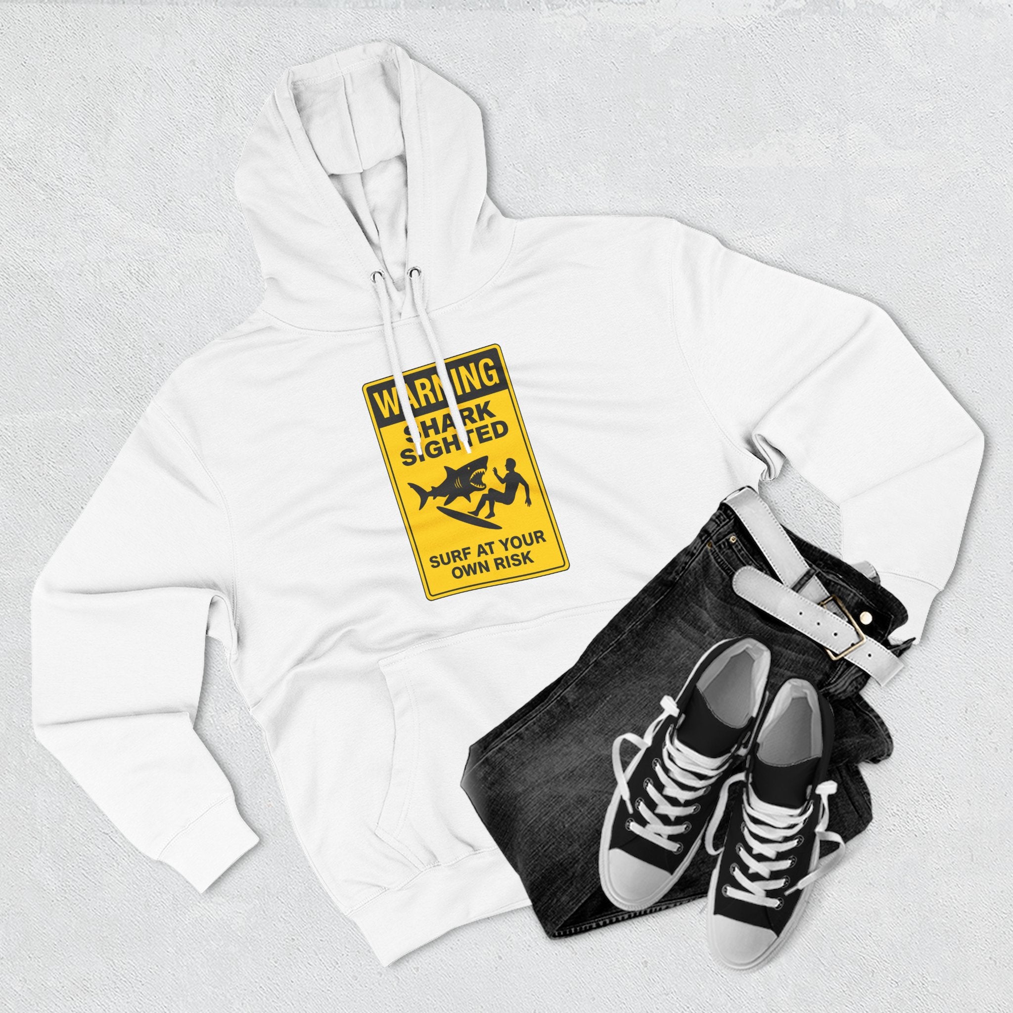 Shark Sighted Unisex - Pull-Over Cotton Blend Fleece Hoodie