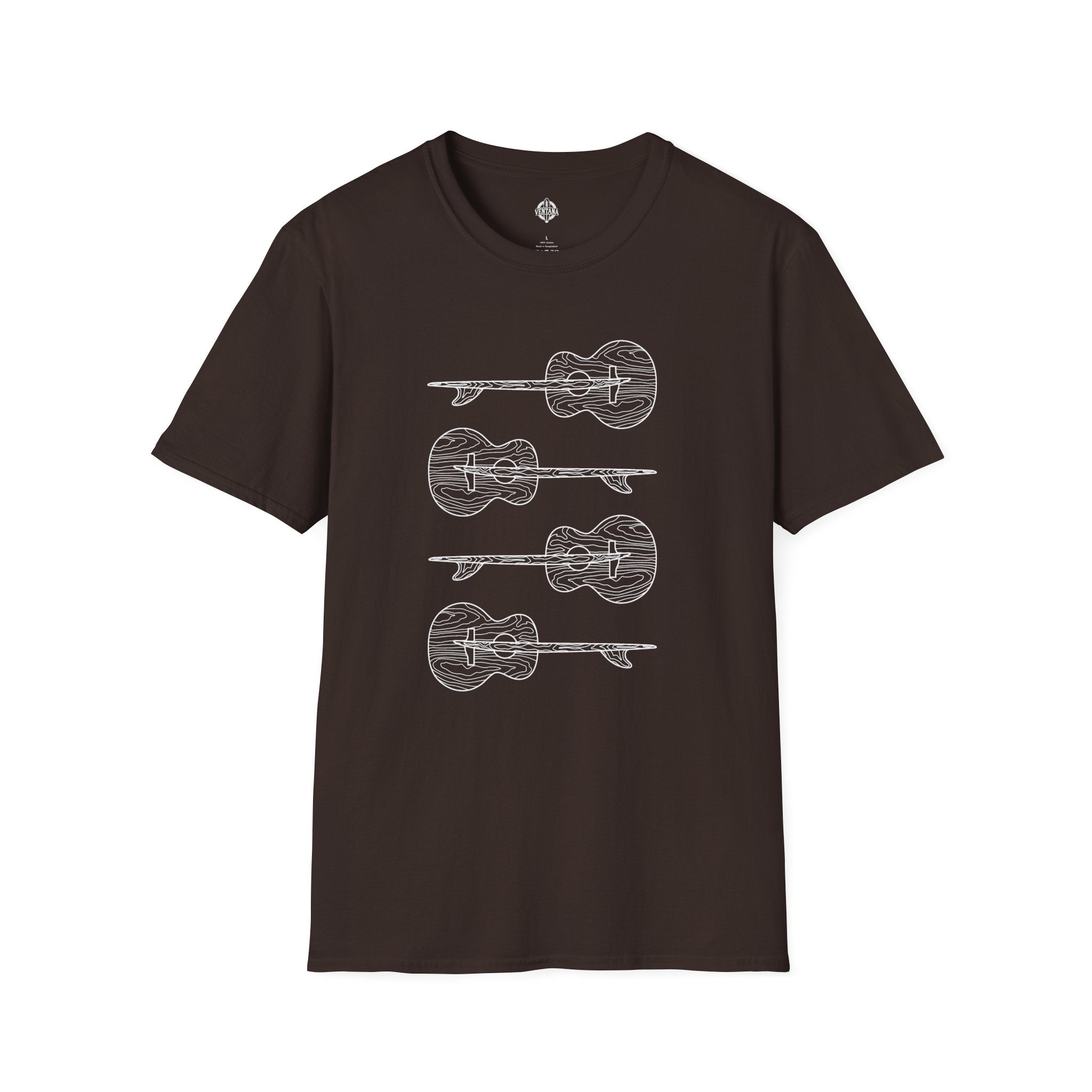 Ventana Santa Cruz Guitar Collab Unisex - Soft Style U.S. Cotton T-Shirt